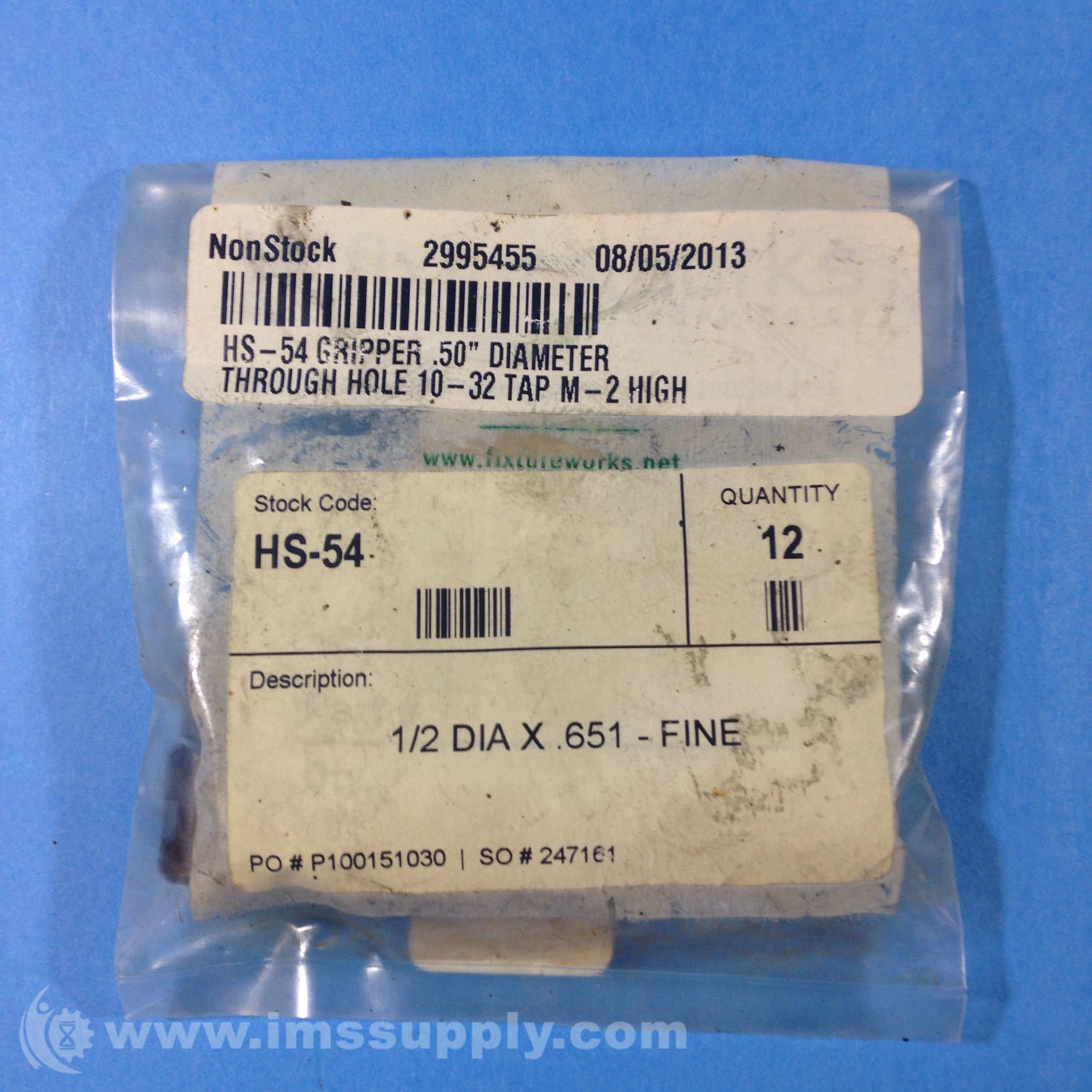 Fairlane HS54 Tool Steel Gripper, Round, 1/2 in Dia X .651 in IMS Supply