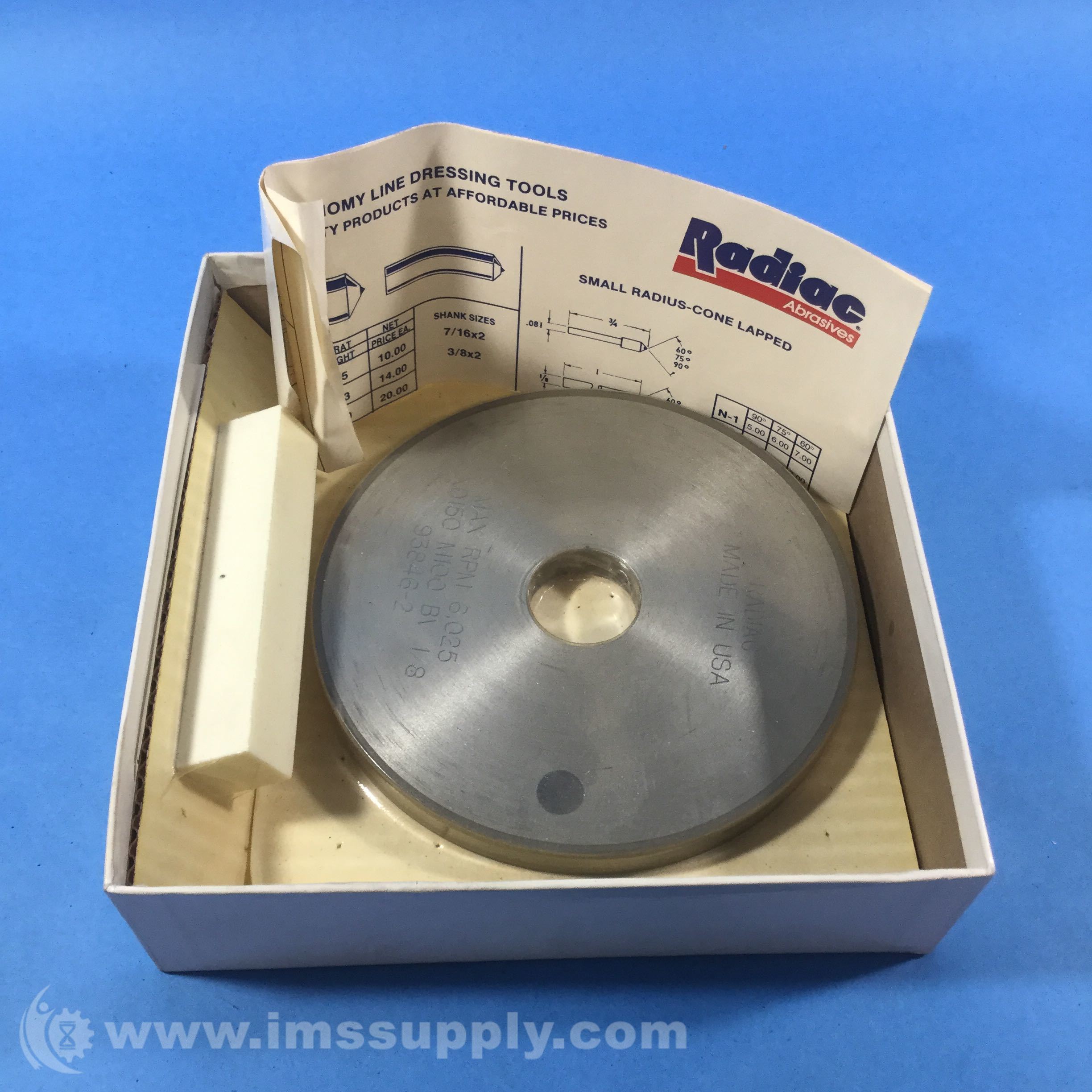 Radiac Abrasives 938462 Dressing Tool IMS Supply