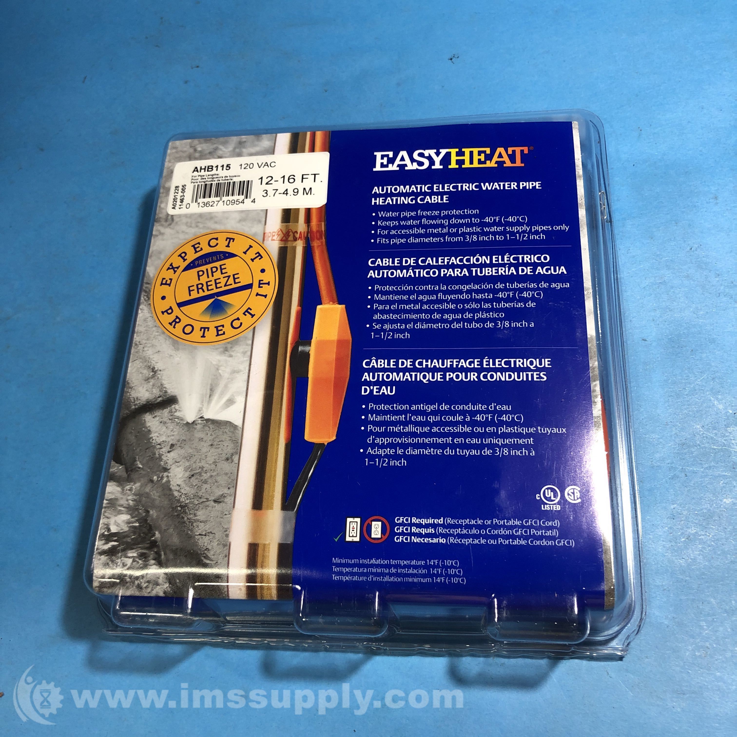 Easy Heat AHB115A Box of 5 Electric Water Pipe Heating Cable 15ft IMS