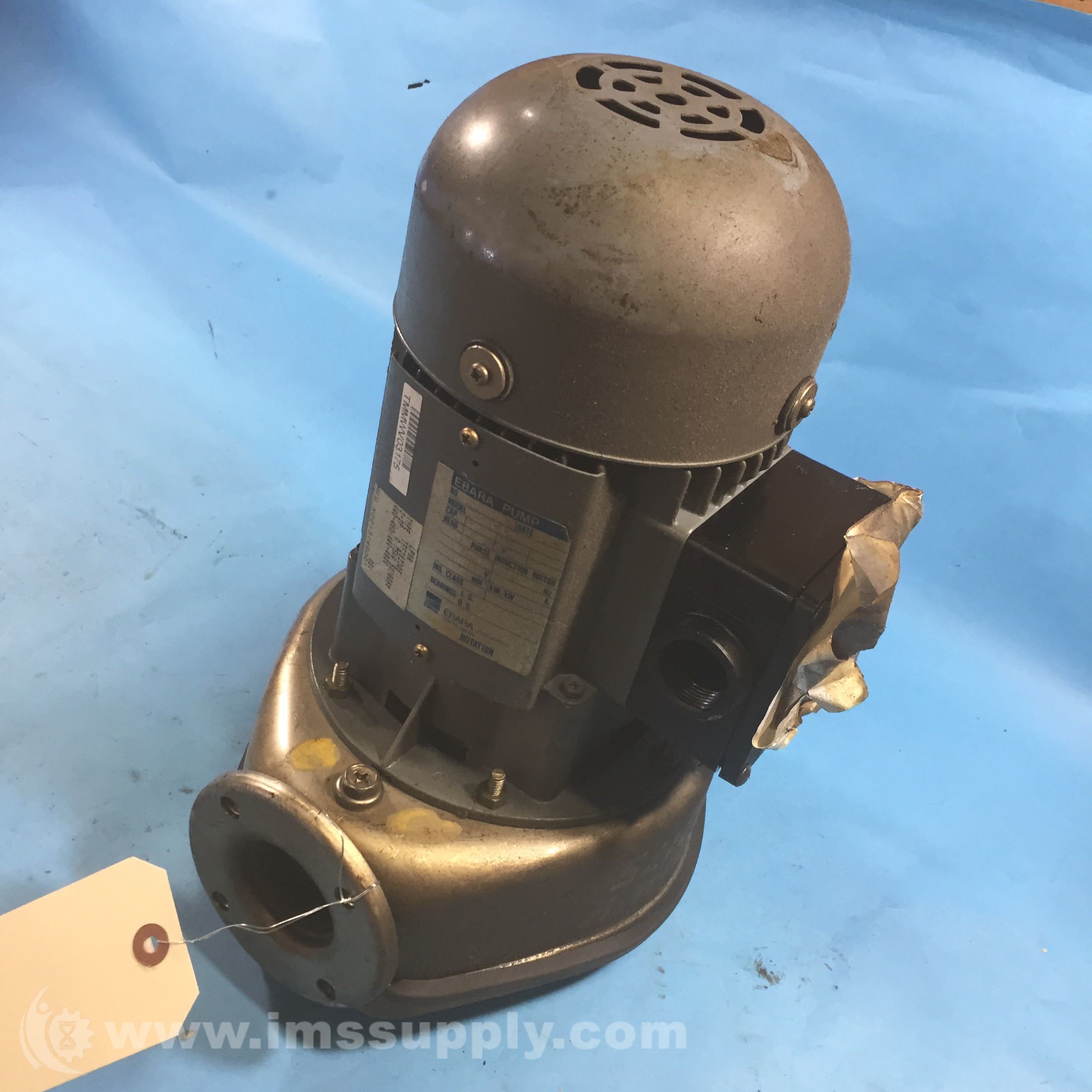 Ebara 32LPS Inline Stainless Pump, 39.6 Gpm @ 5 Meter Head 200/22