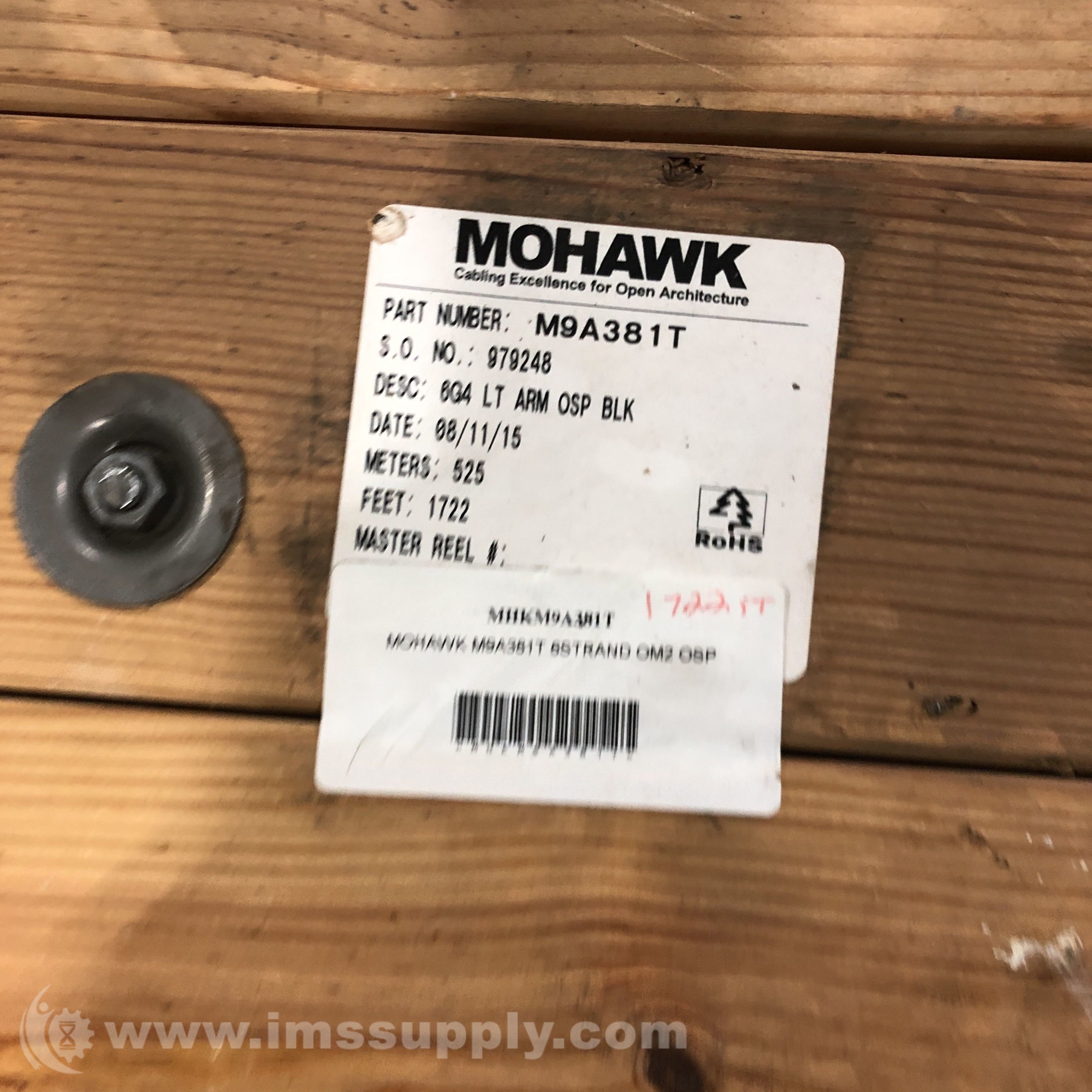 Mohawk Cable M9A381T Length 1722 ft 6G4 LT ARM OSP BLK IMS Supply