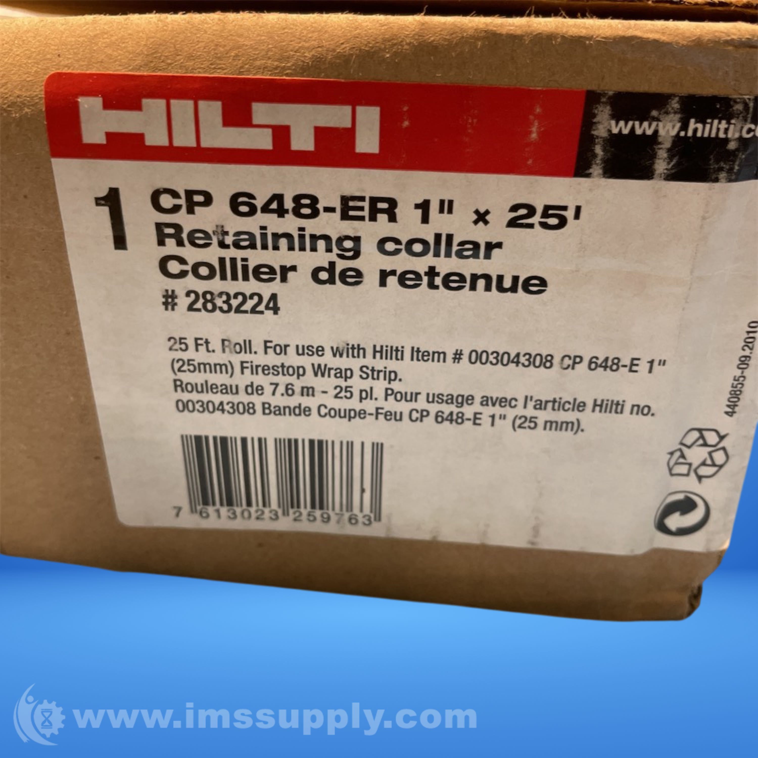 Hilti 283224 Fire Protection Retaining Collar Roll of 25 Feet - IMS Supply