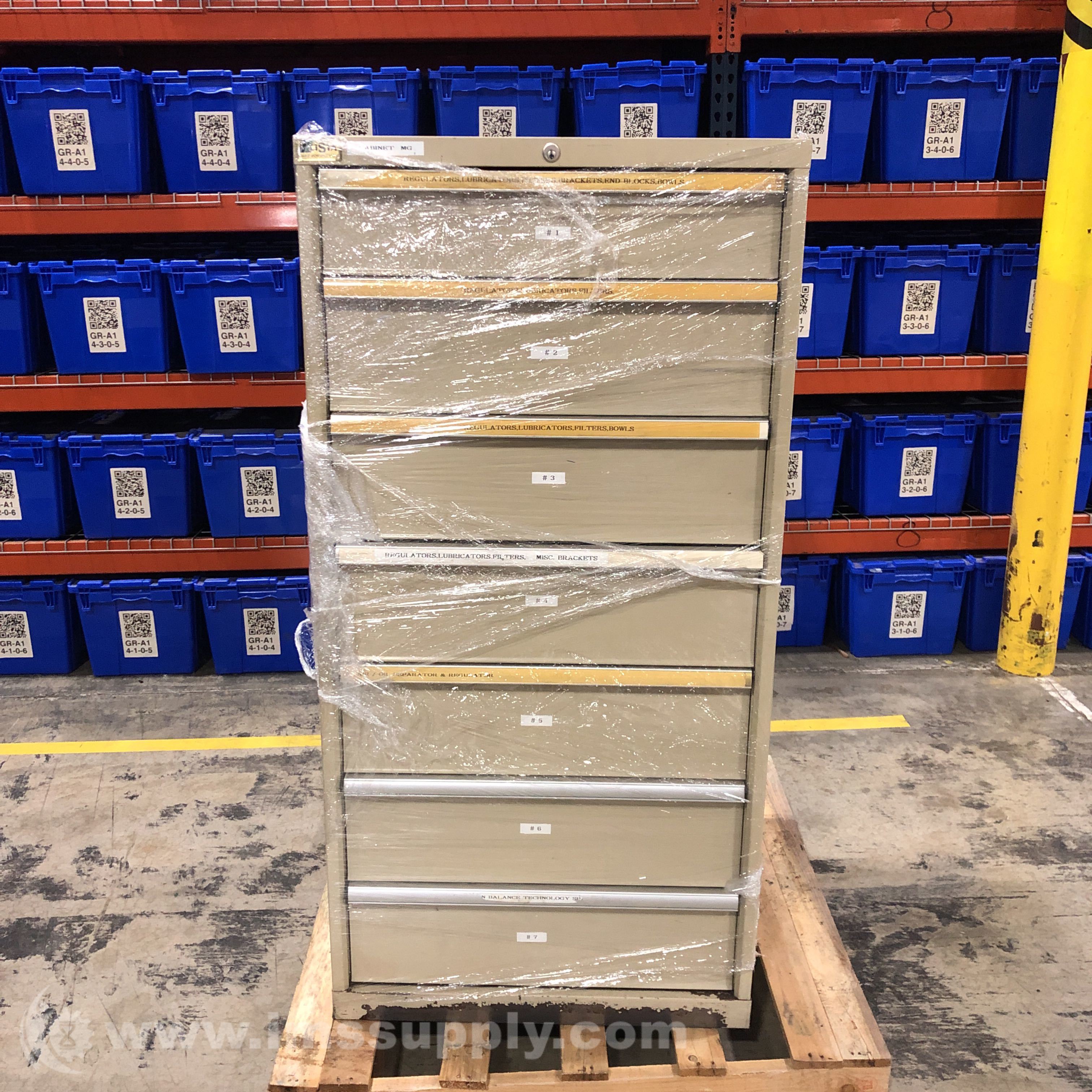 Lista 1 Row 7 Drawer Storage Cabinet Various Drawer Sizes - IMS Supply