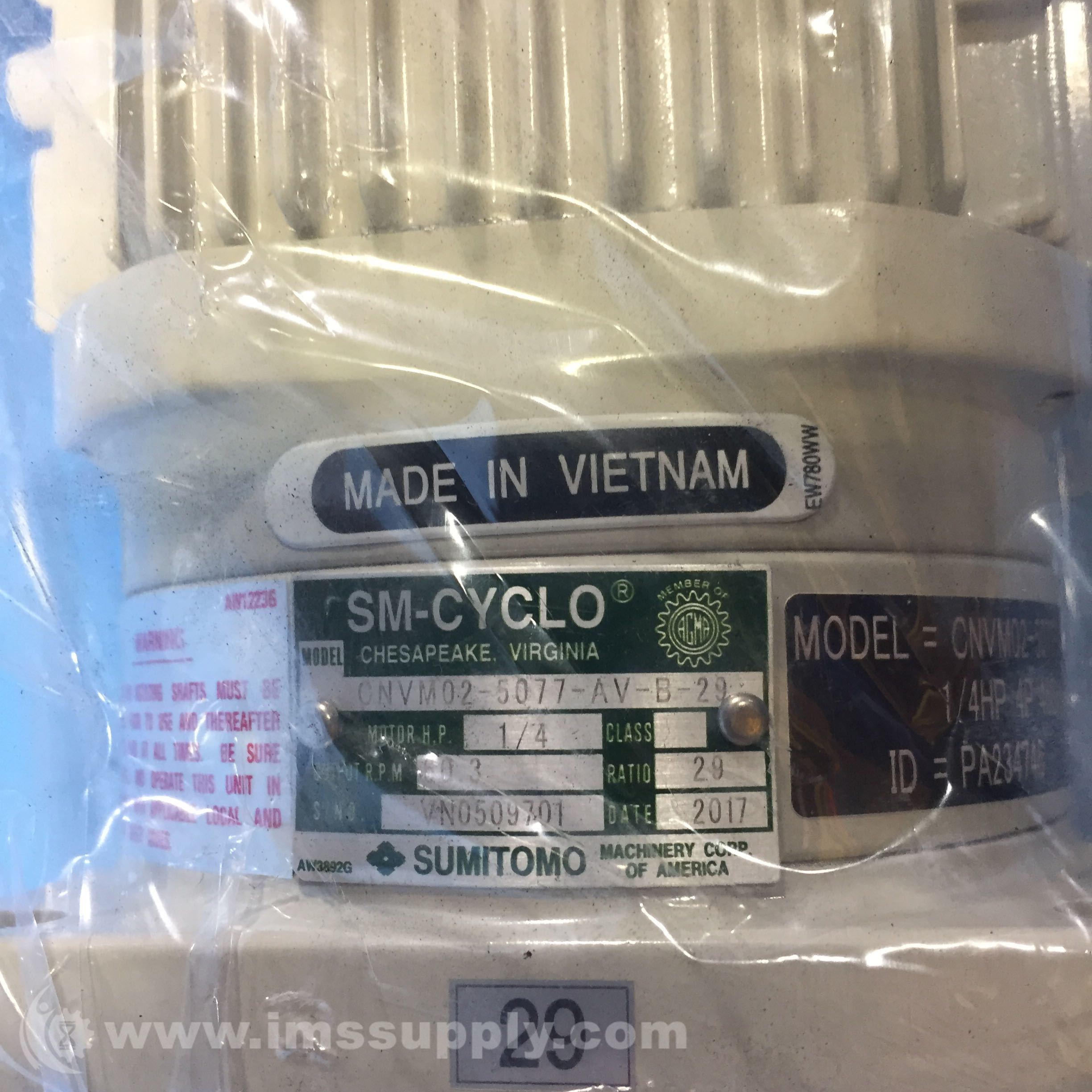 Sumitomo CNVM02-5077-AV-B-29 SM-Cyclo Gearmotor - IMS Supply