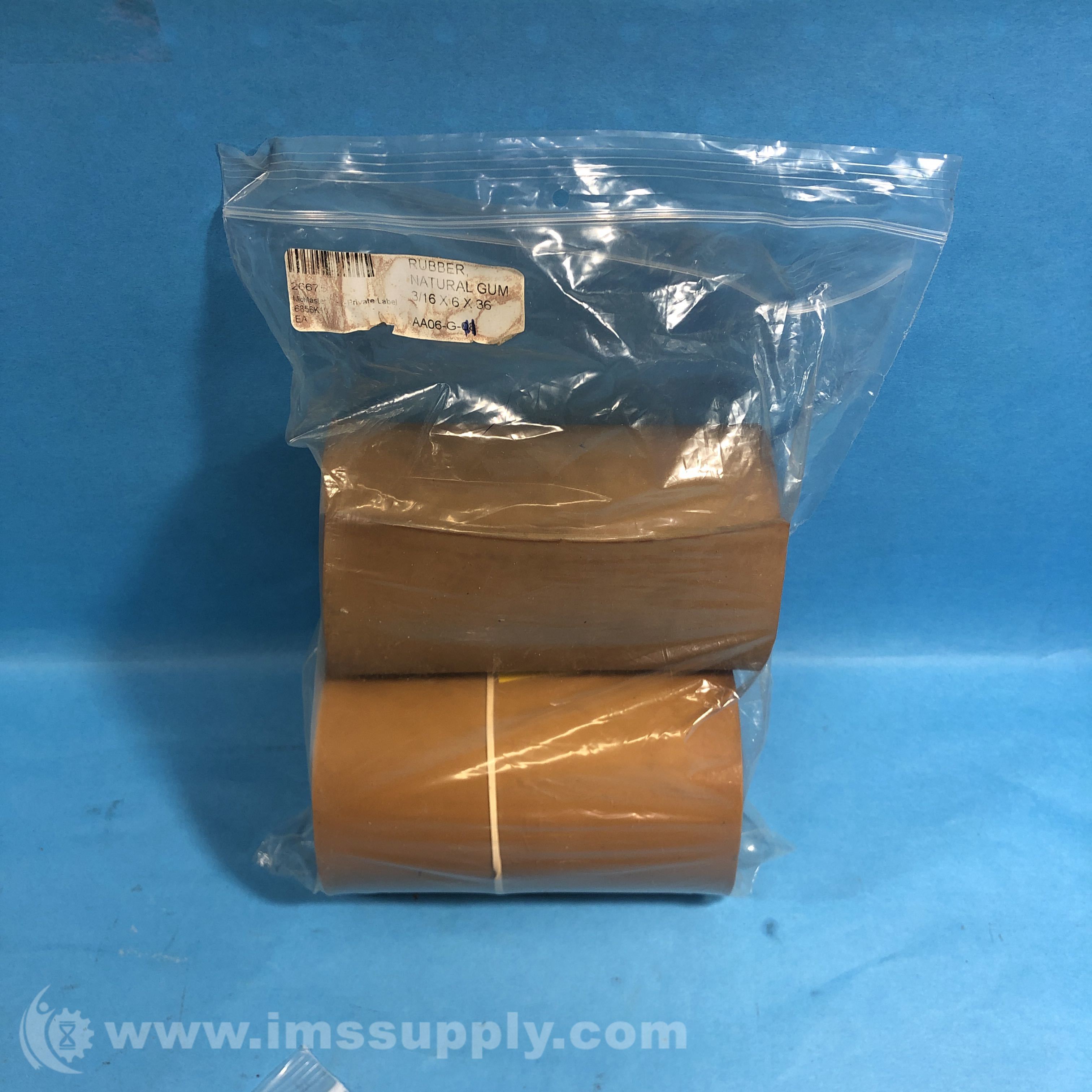 McMasterCarr 6856K19 Pack of 2 Rubber Strip 6 x 36, 3/16 IMS Supply