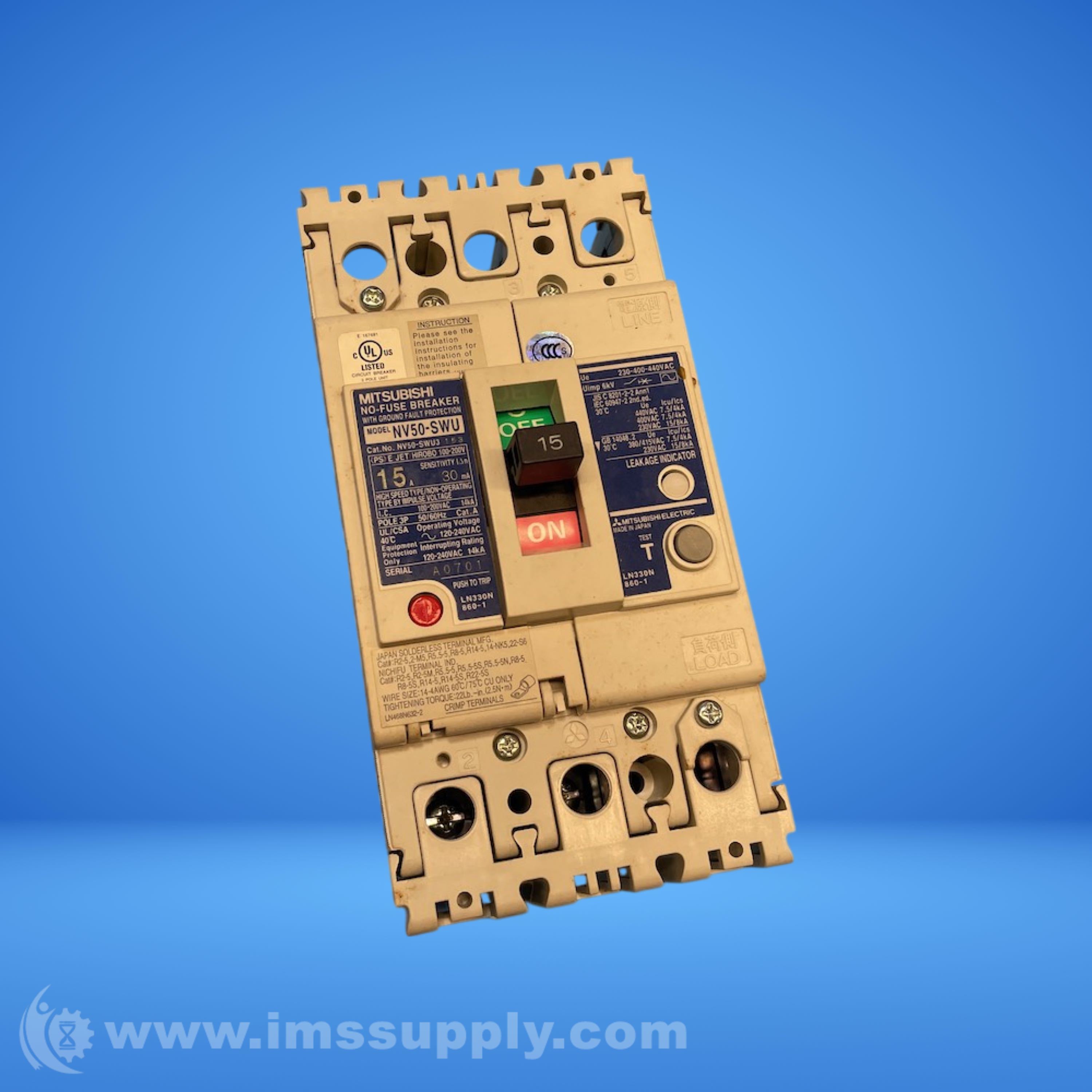 Mitsubishi NV50-SWU Circuit Breaker - IMS Supply