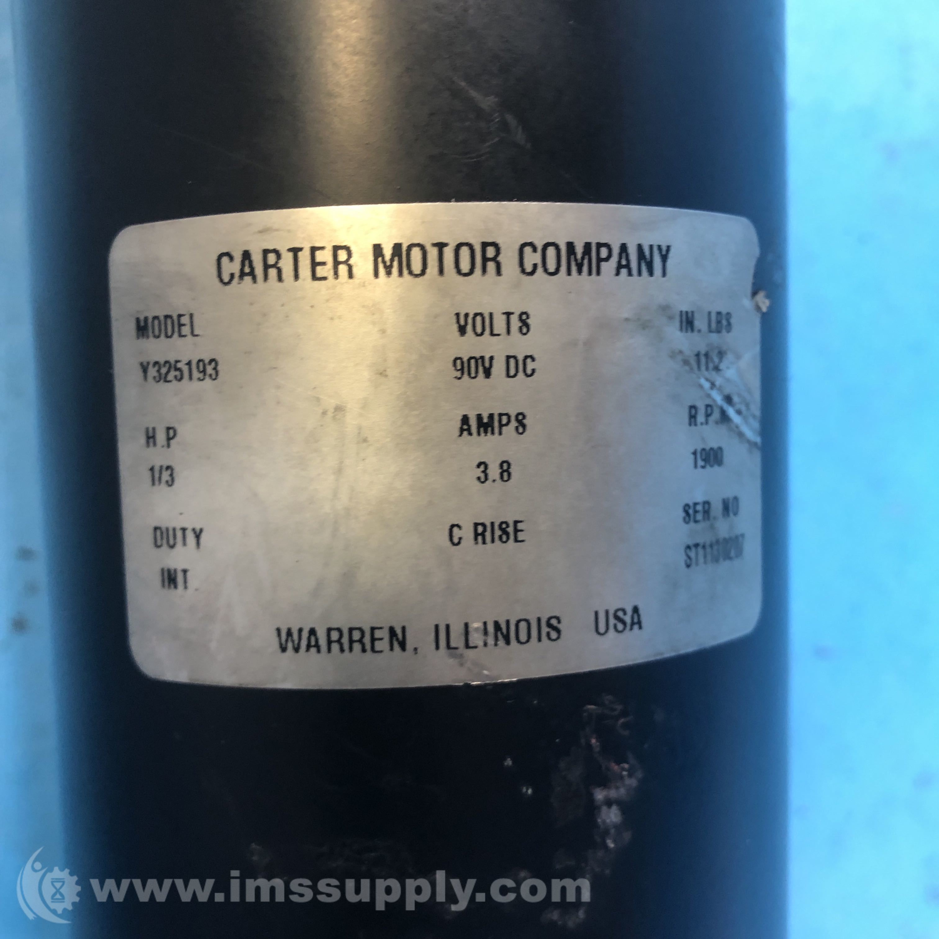 Carter Motor Company Y325193 DC Motor IMS Supply