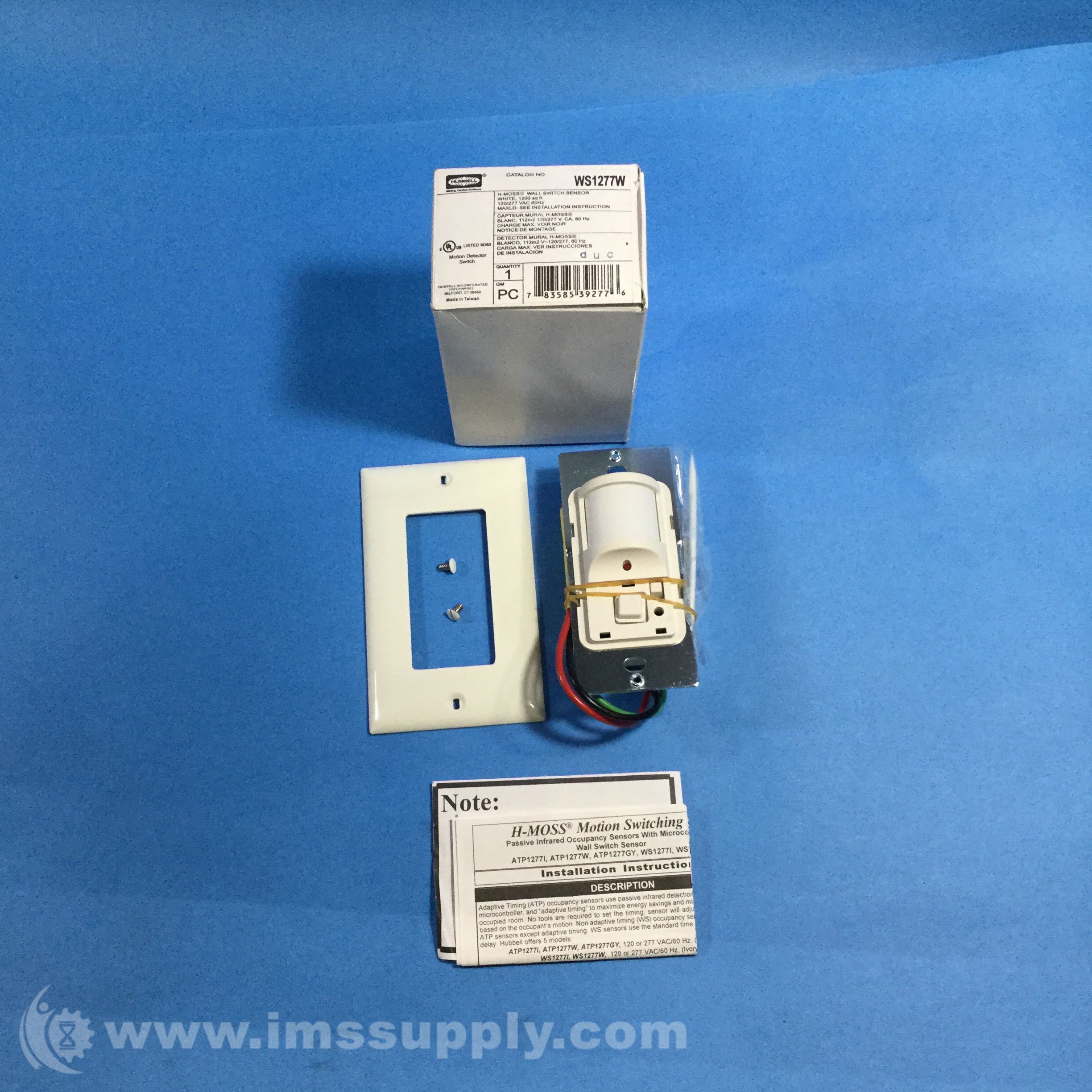 Hubbell WS1277W Wall Switch Occupancy Sensor IMS Supply