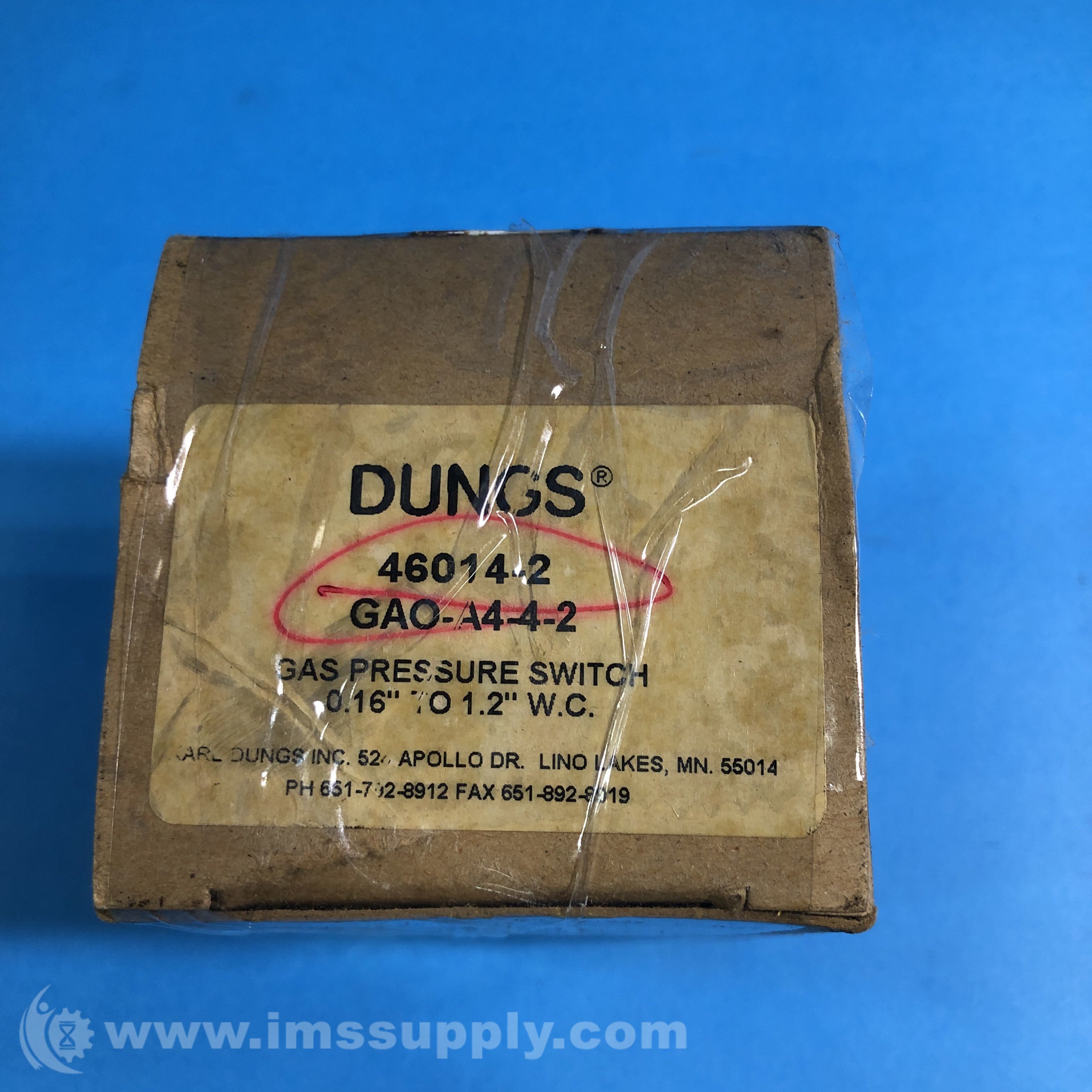 Dungs GAOA442 High or Low Gas Pressure Switch IMS Supply