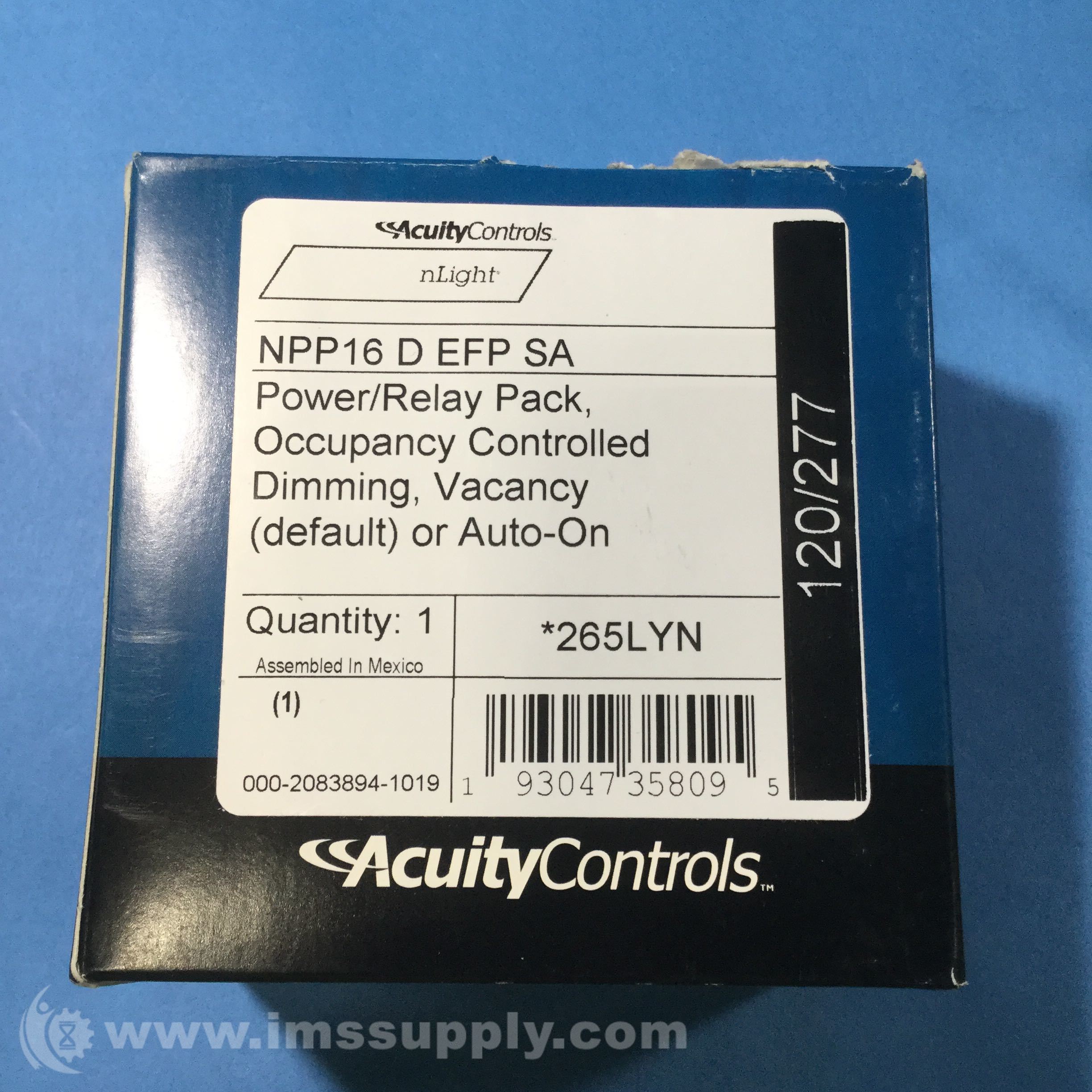 AcuityControls nLight NPP16 EFP SA Power/Relay Pack 120-277VAC 50/60Hz NEW 