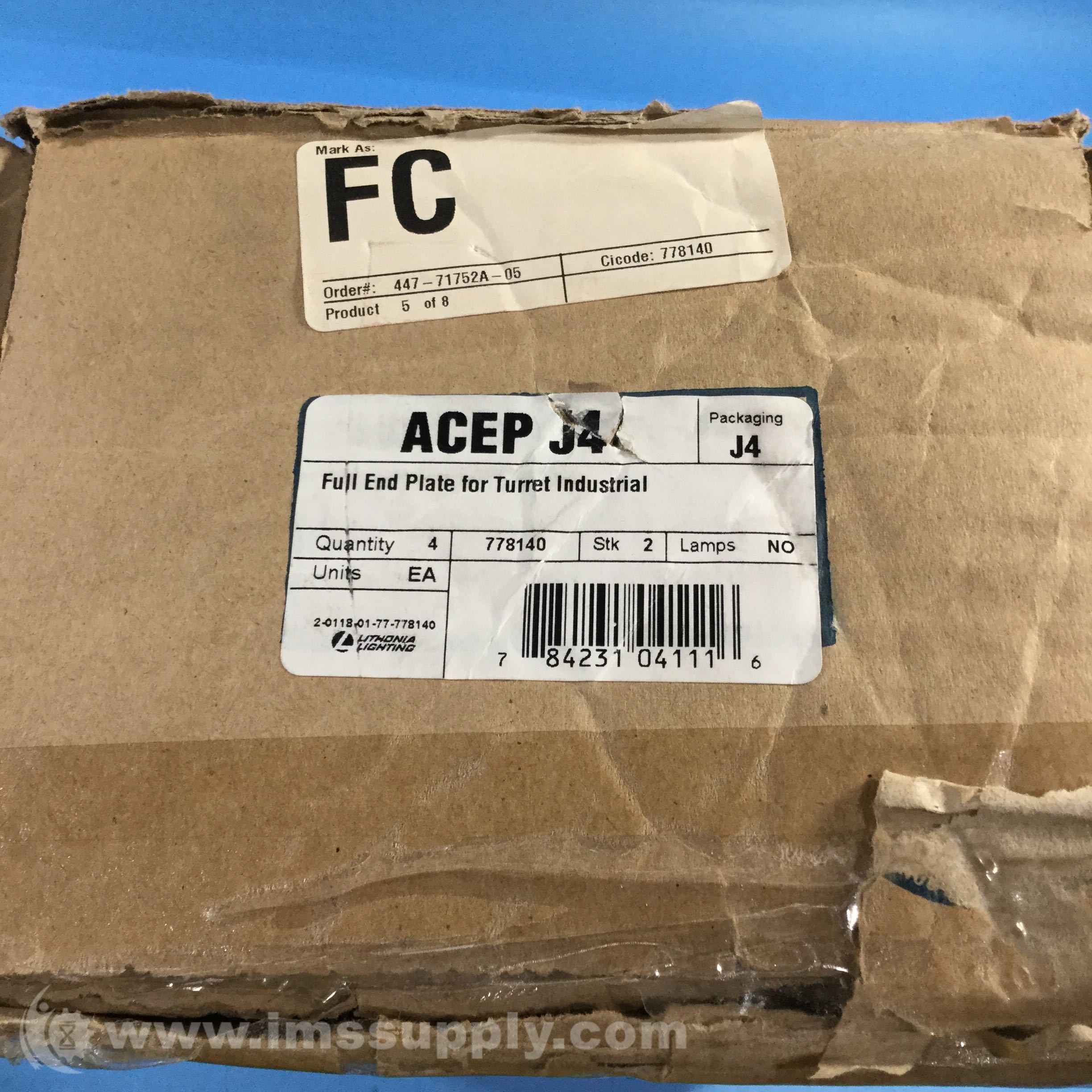 Lithonia Lighting ACEP J4 Full End Plate, Box of 4 - IMS Supply
