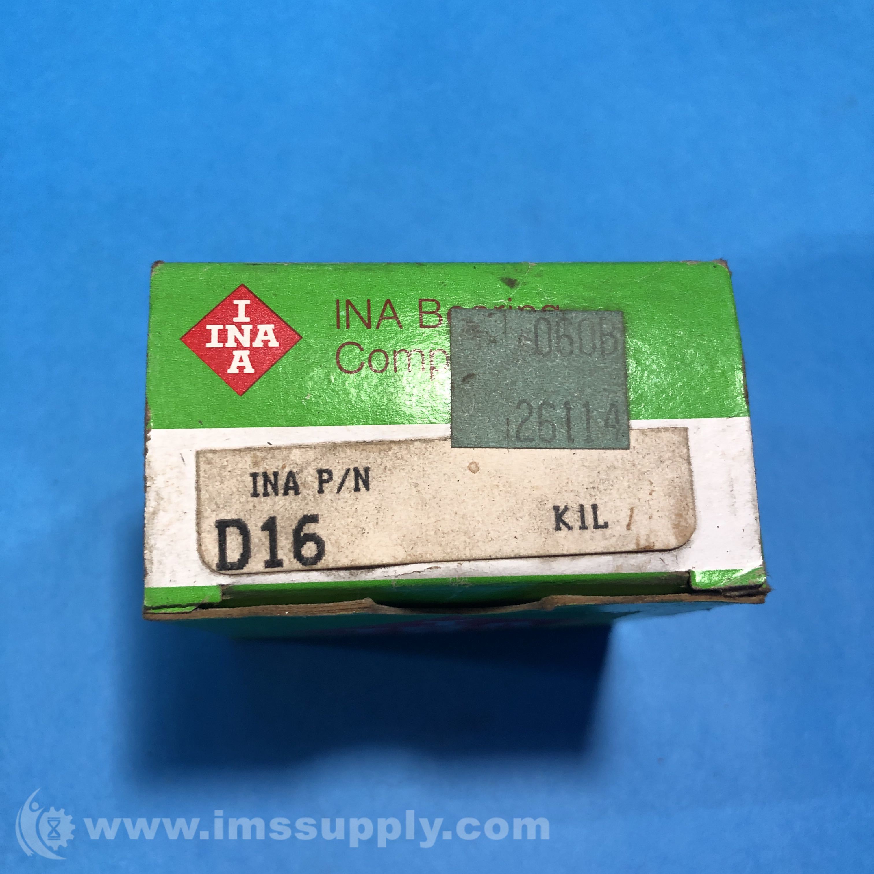 Ina D16 Ball Thrust Bearing, SingleDirection IMS Supply