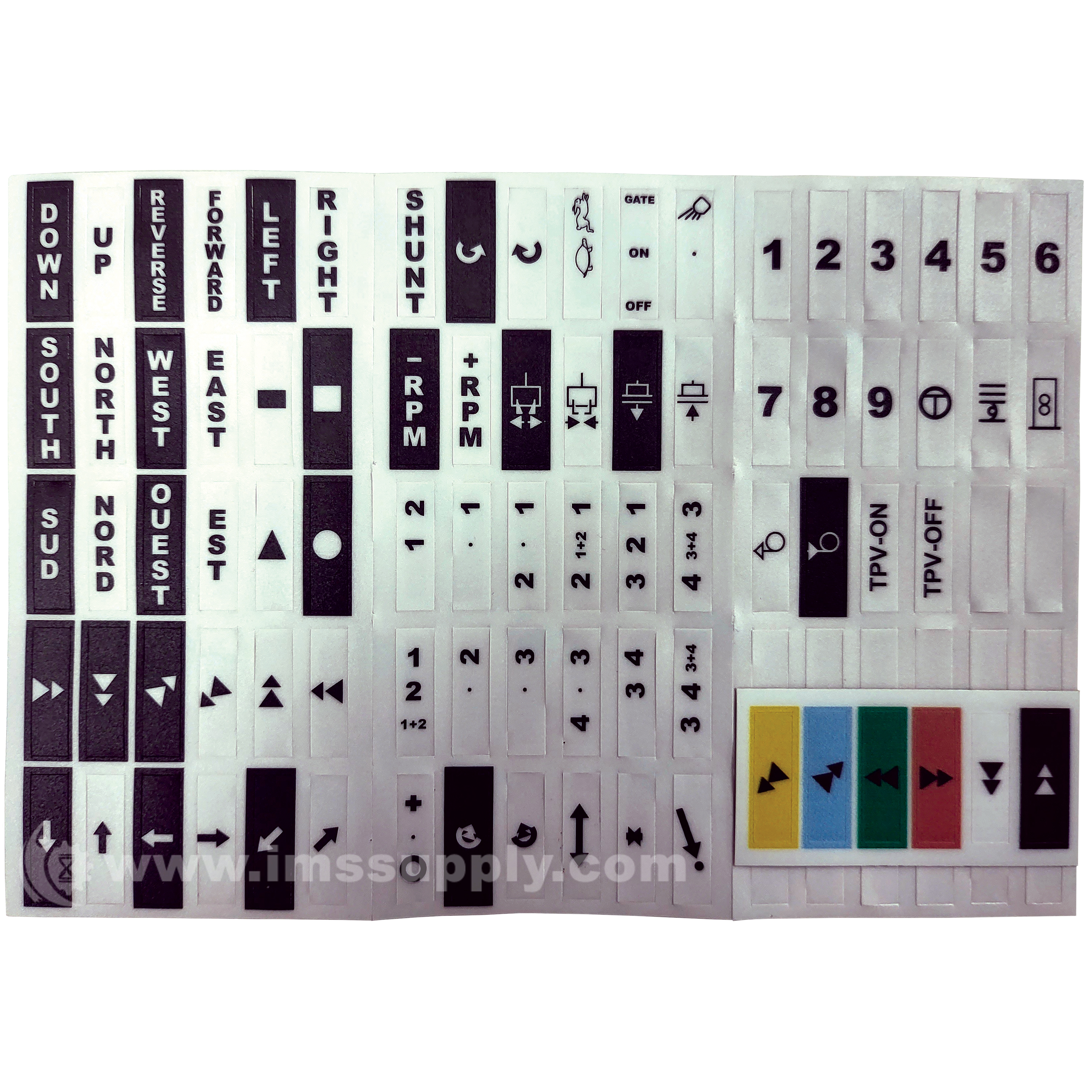 Conductix Wampfler JAY-UWE207 Kit 90 Button Labels, Black & White - IMS ...