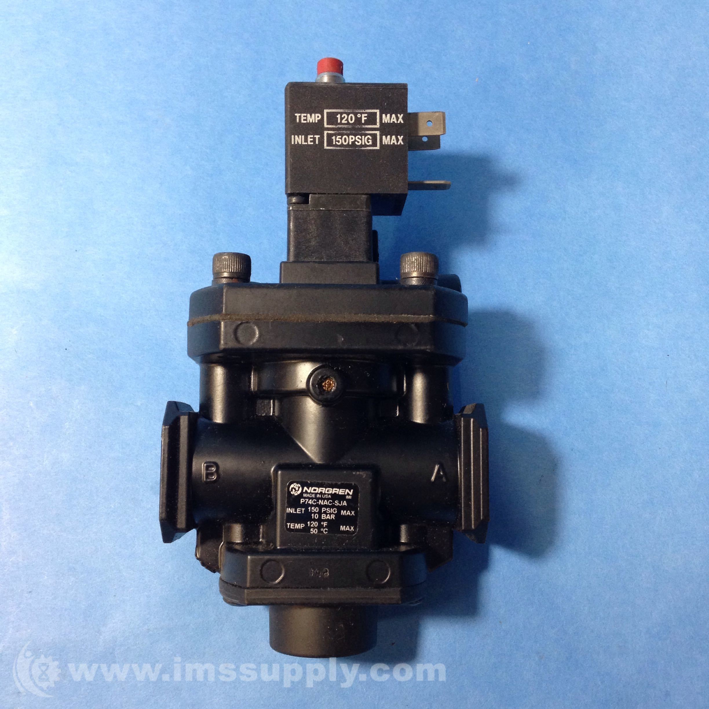 Norgren P74c Nac Sja Valve Solenoid 10bar 150psig 1f Ims Supply