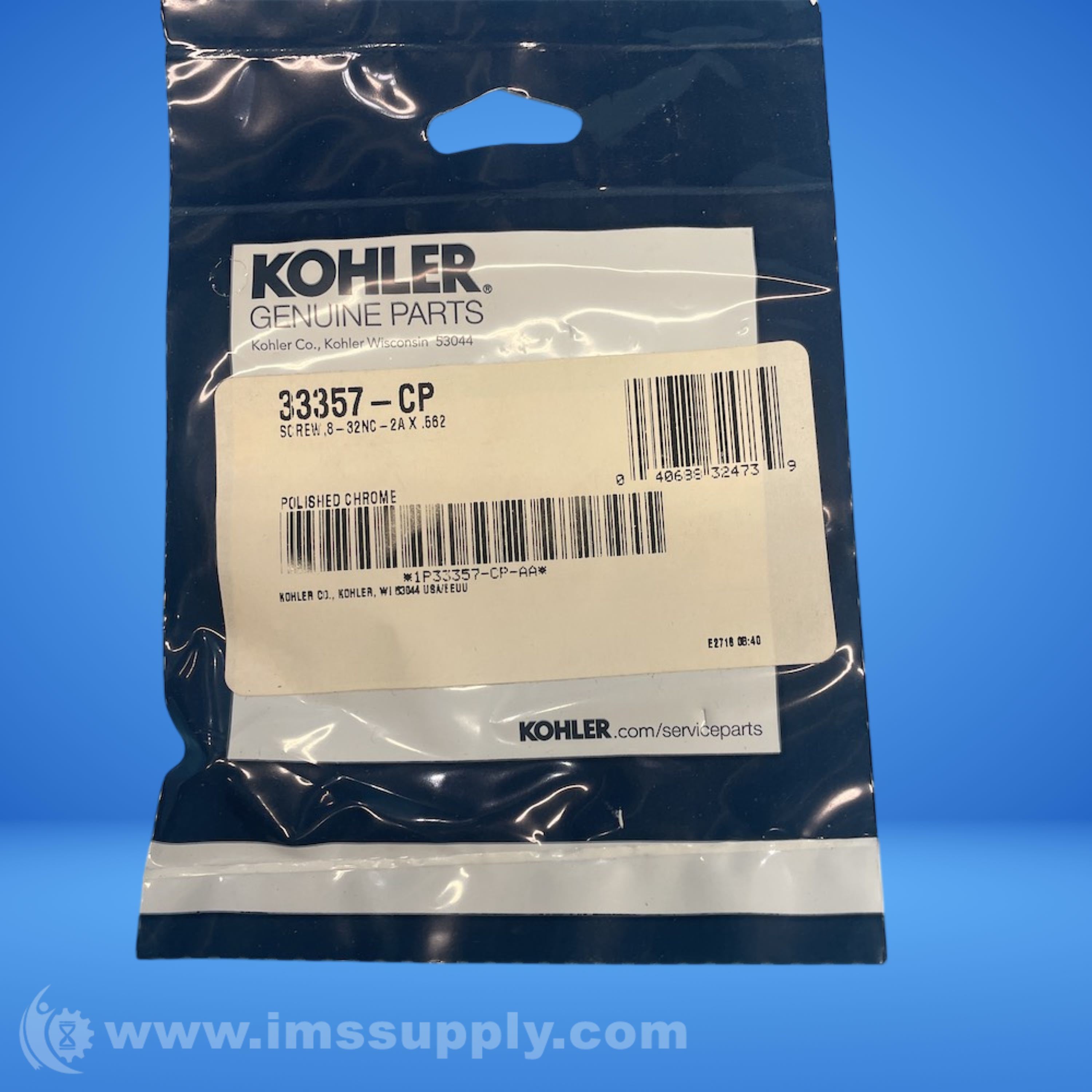 Kohler 33357-CP Polished Chrome Screw - IMS Supply