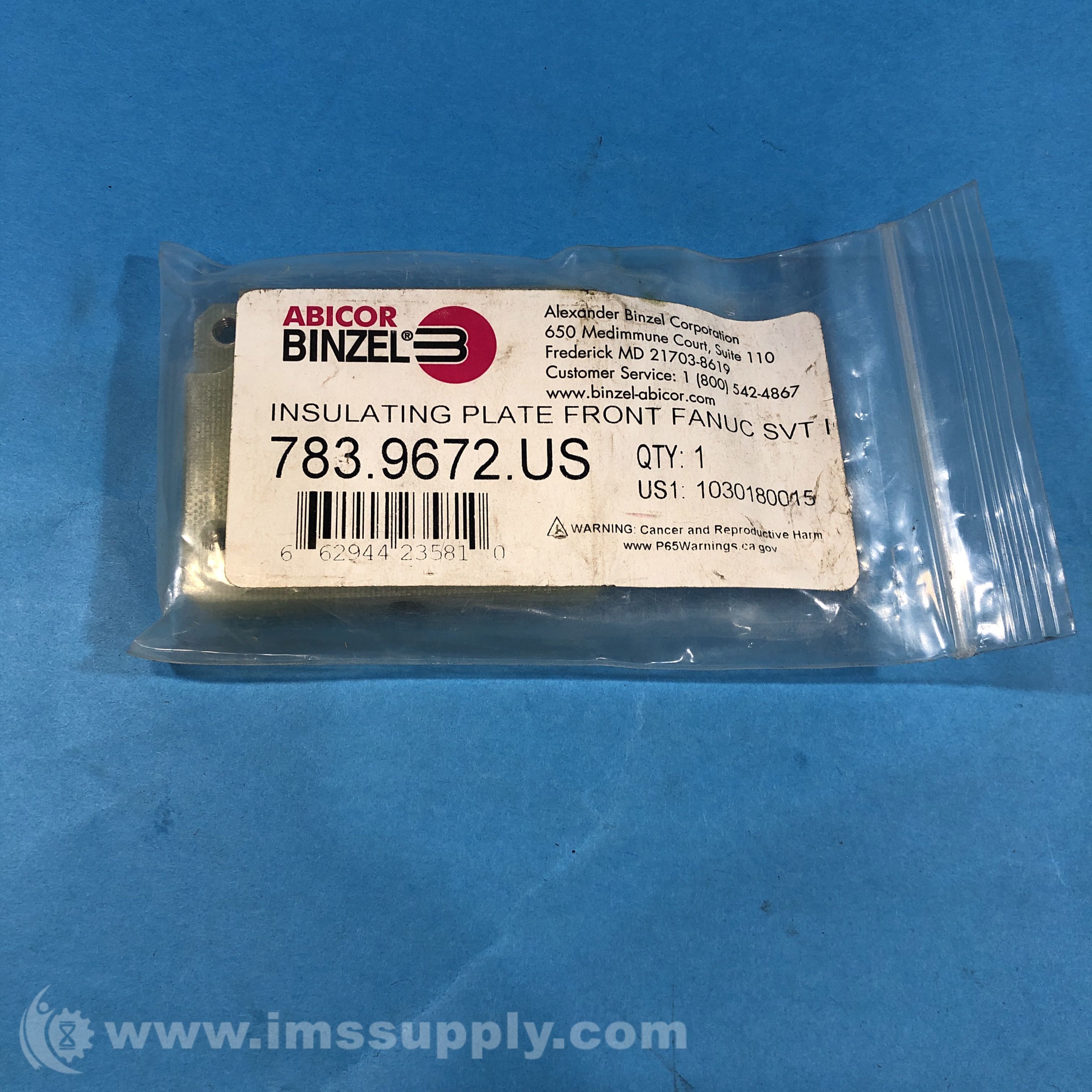 Abicor Binzel 783.9672.US Insulating Plate Front Fanuc - IMS Supply