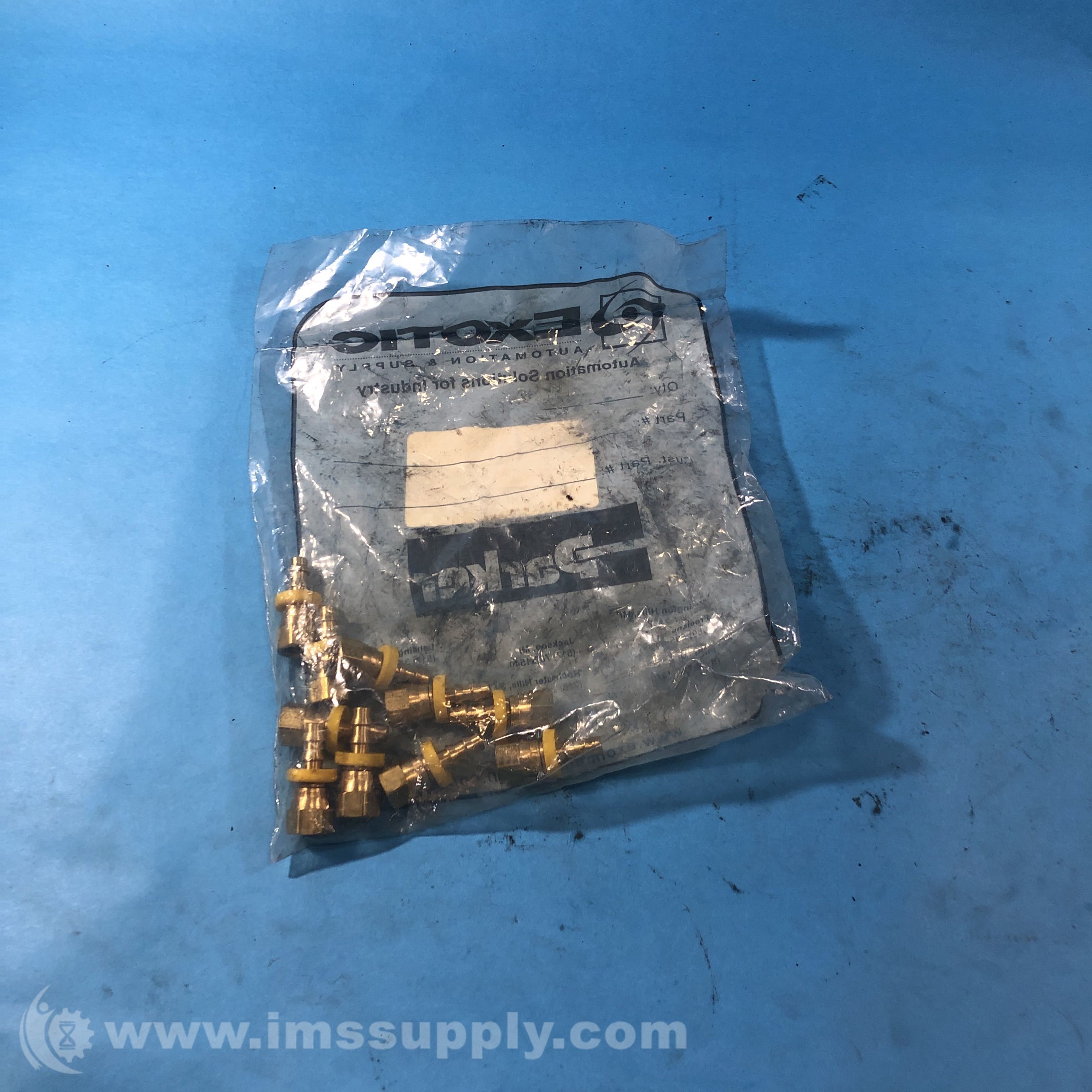 Parker UJ 3D Brass PushLok Fitting, Pack of 10 IMS Supply