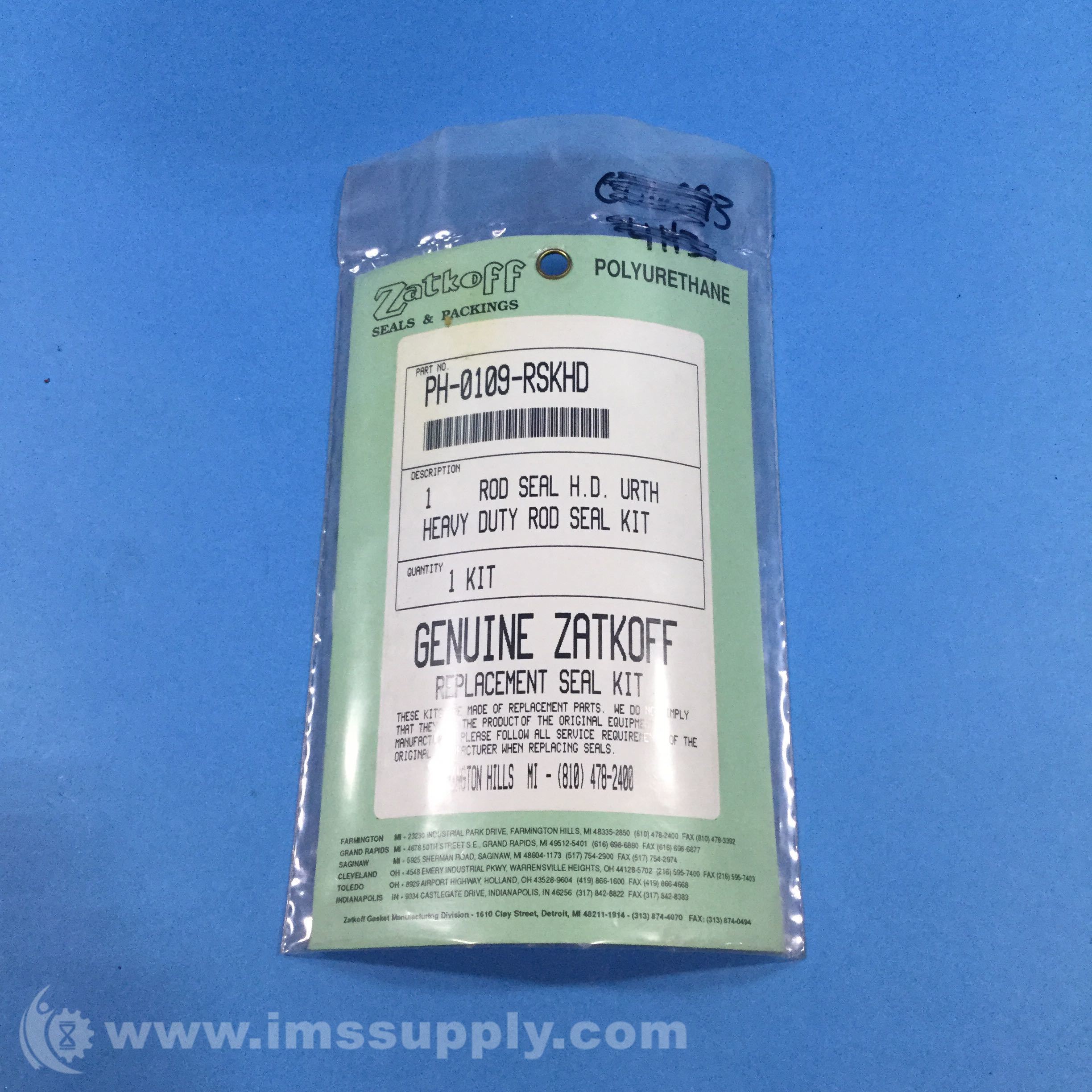 Zatkoff Seals & Packings PH0109RSKHD 1 Heavy Duty Rod Seal Kit IMS