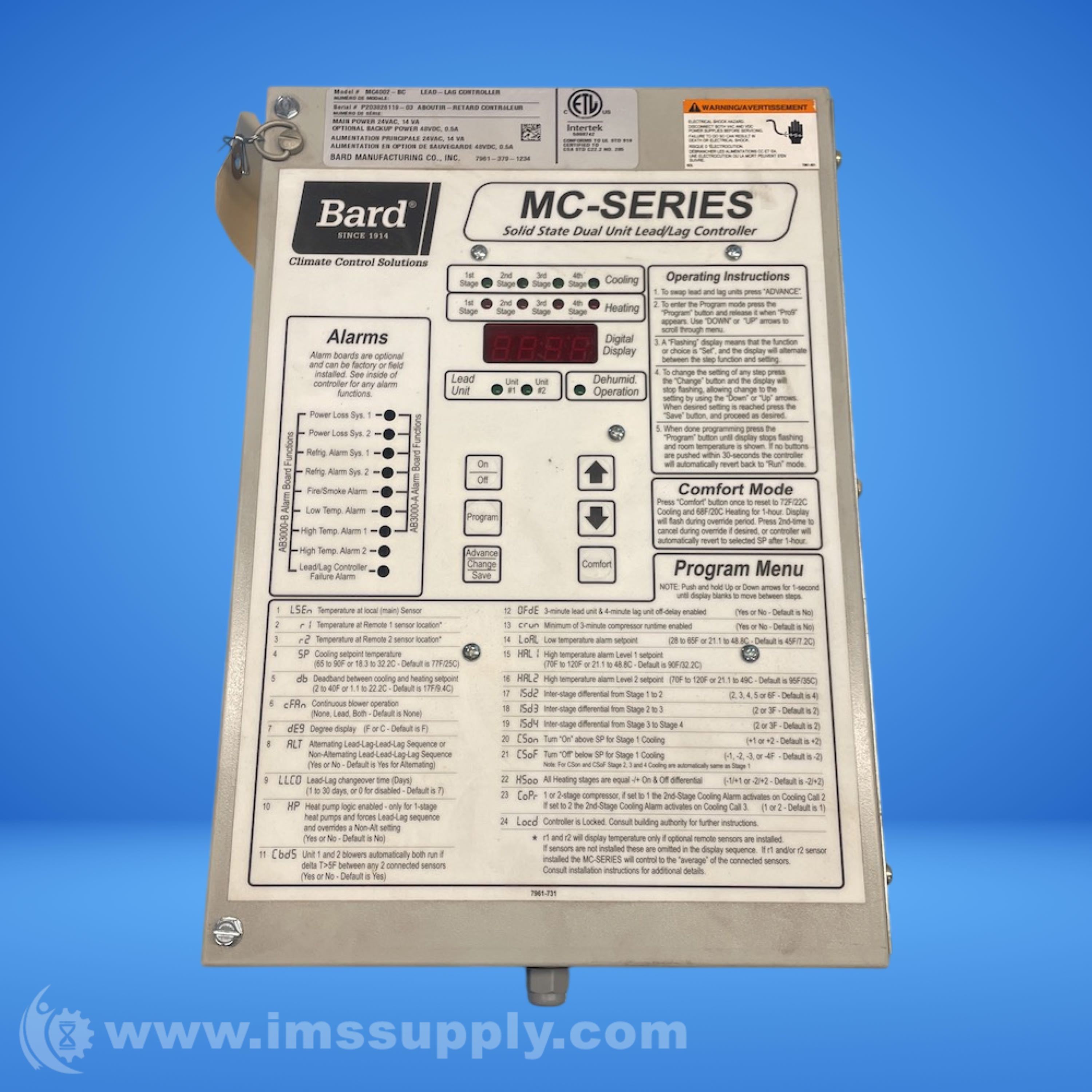 Bard MC4002-BC Lead-Lag Controller - IMS Supply