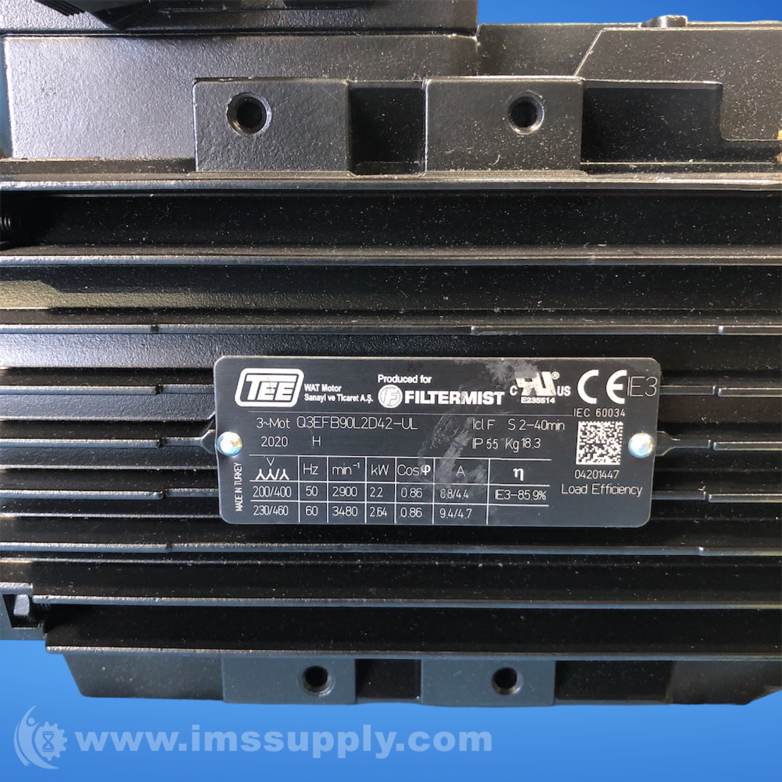 Tee Electric Motors Q3EFB90L2D42-UL Electric Motor - IMS Supply
