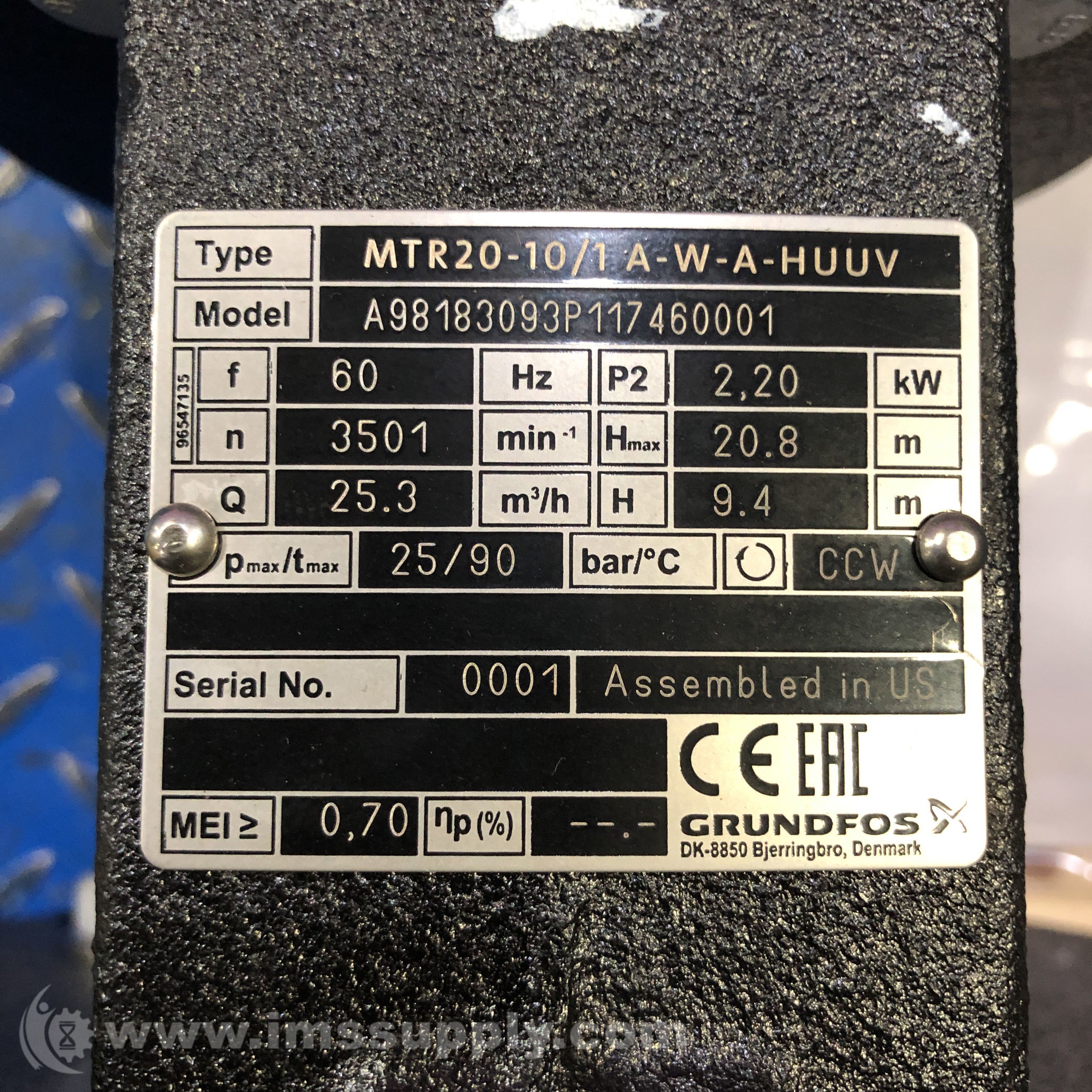Grundfos MTR2010/1 AWAHUUV Immersion Coolant Pump IMS Supply