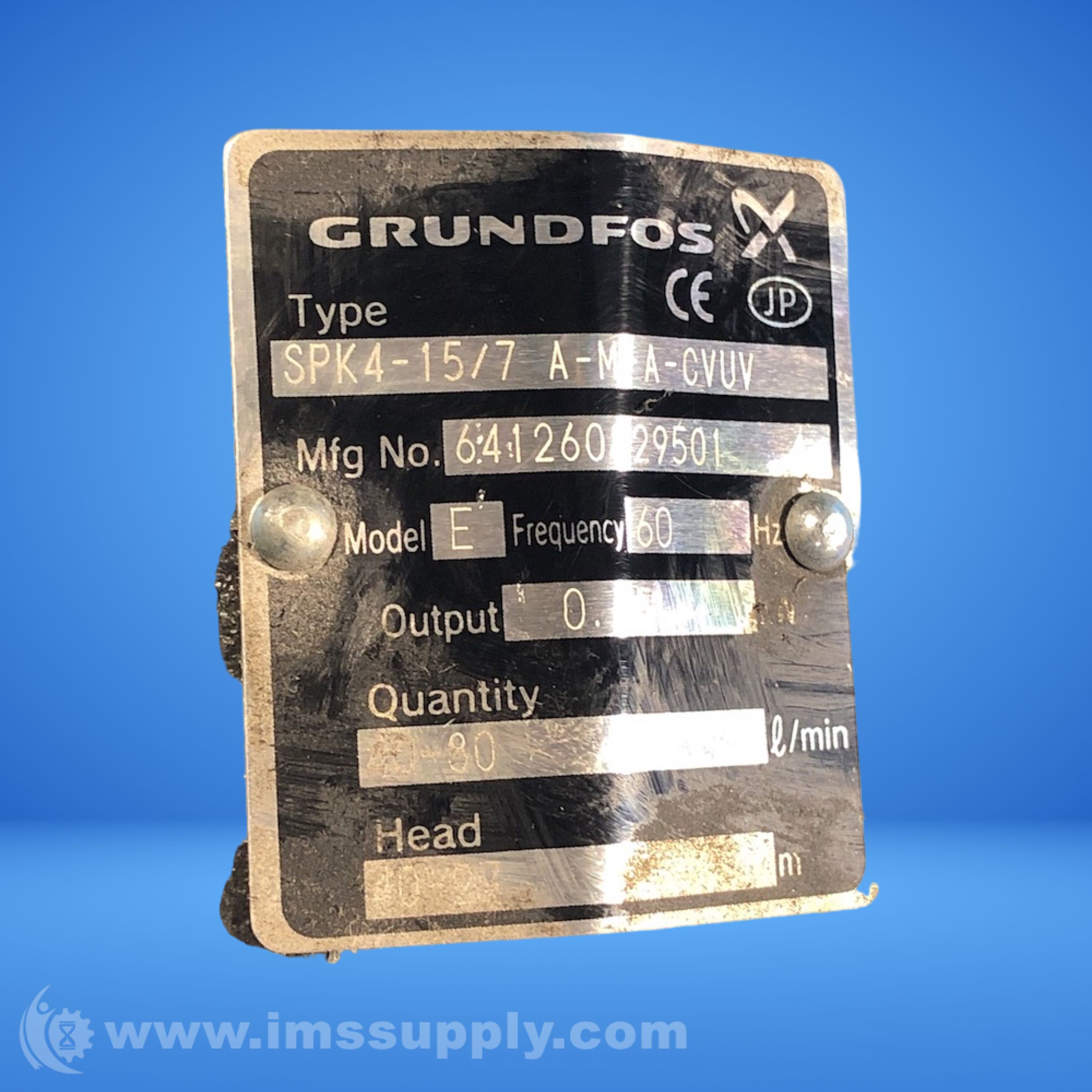 Grundfos SPK4-15/7 A-M-A-CVUV Imersable Pump - IMS Supply