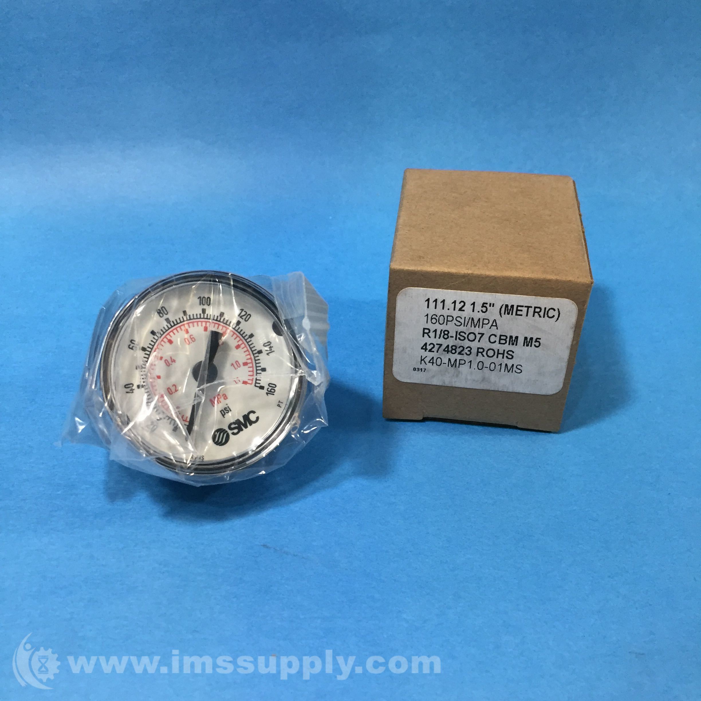 SMC R1/8-ISO7 CBM M5 Pressure Gauge - IMS Supply