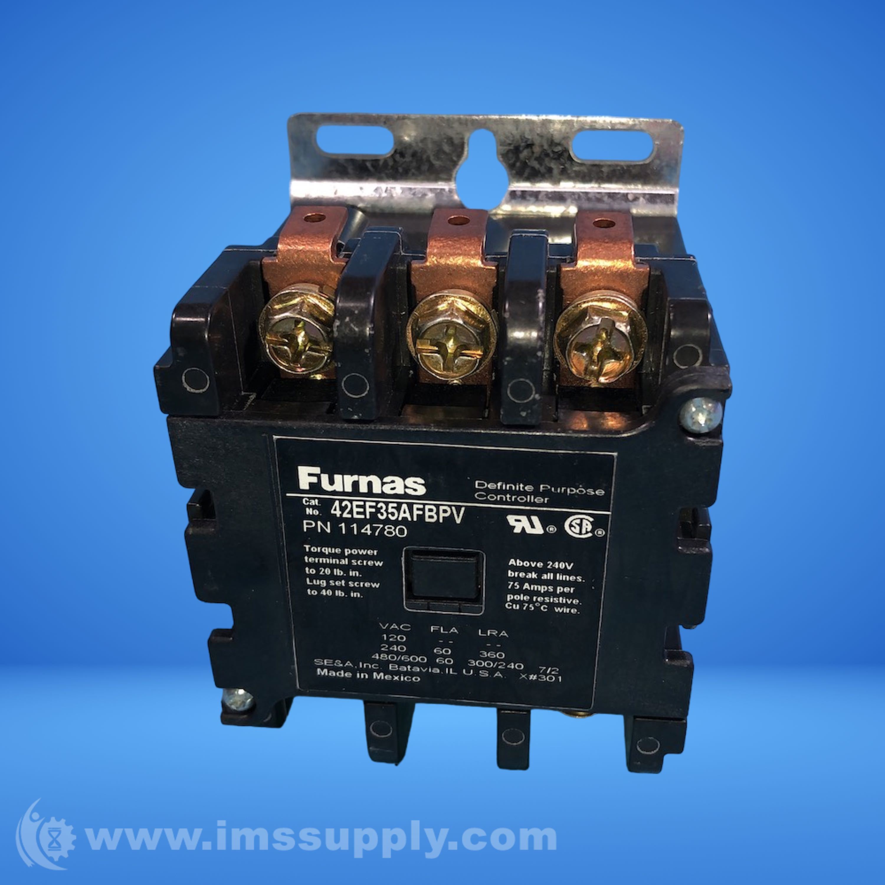 Furnas Electric Co 42EF35AFBPV Purpose Controller Poles 3 Amp IMS Supply