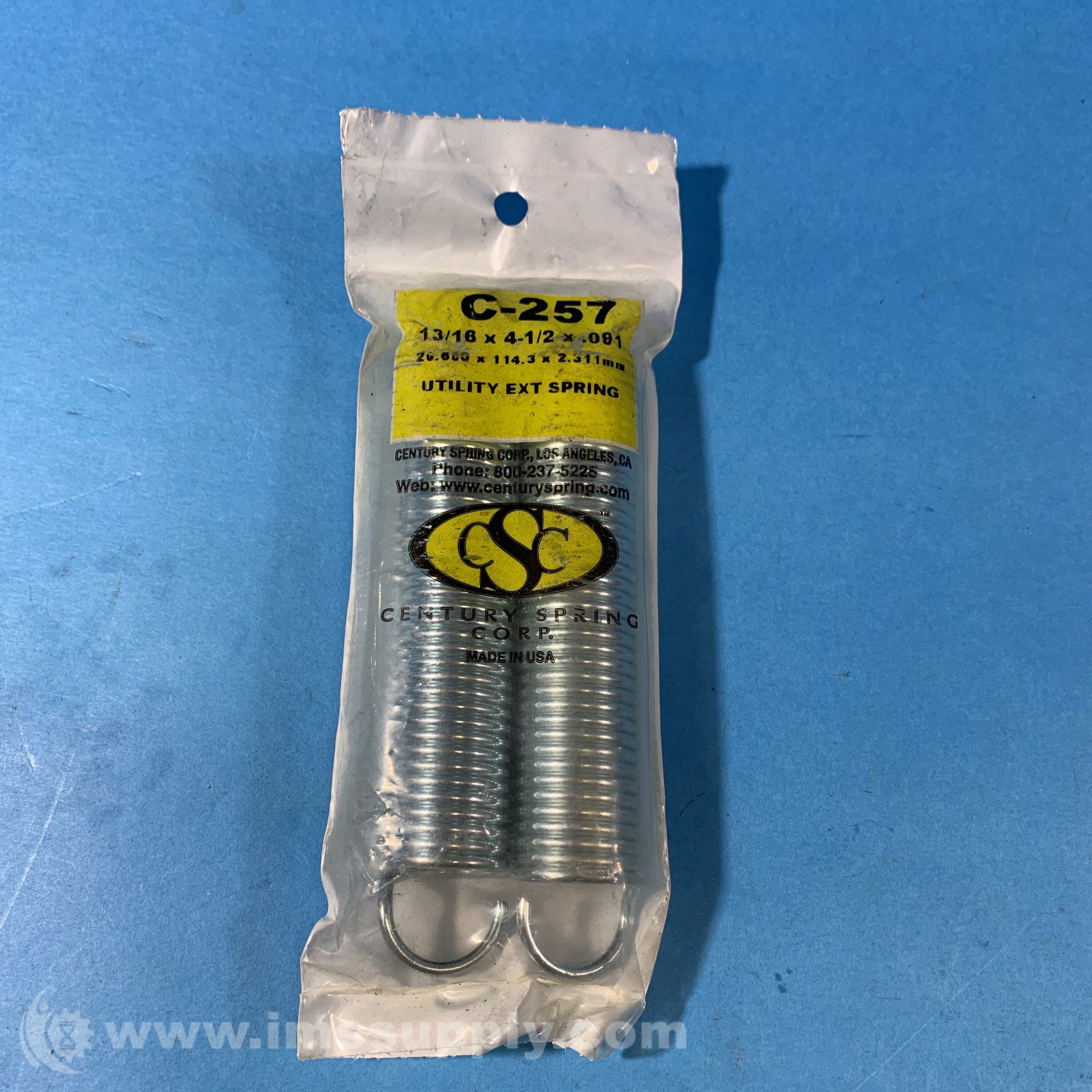 Century Spring C257 Bag of 2 Extension Spring 13/16 IMS Supply