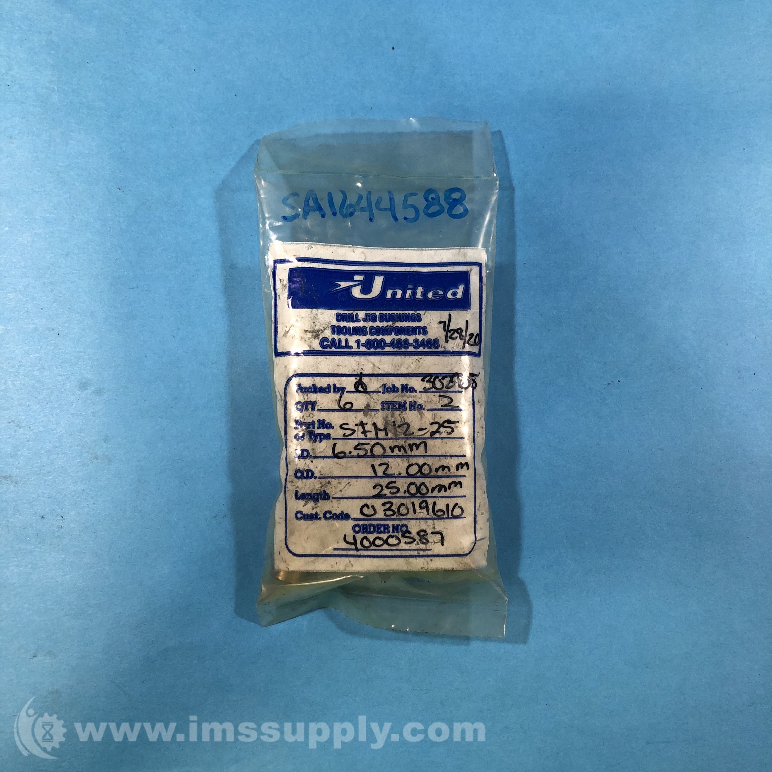 United Drill SFM1225 Pack of 6 Knurled Drill Bushings IMS Supply