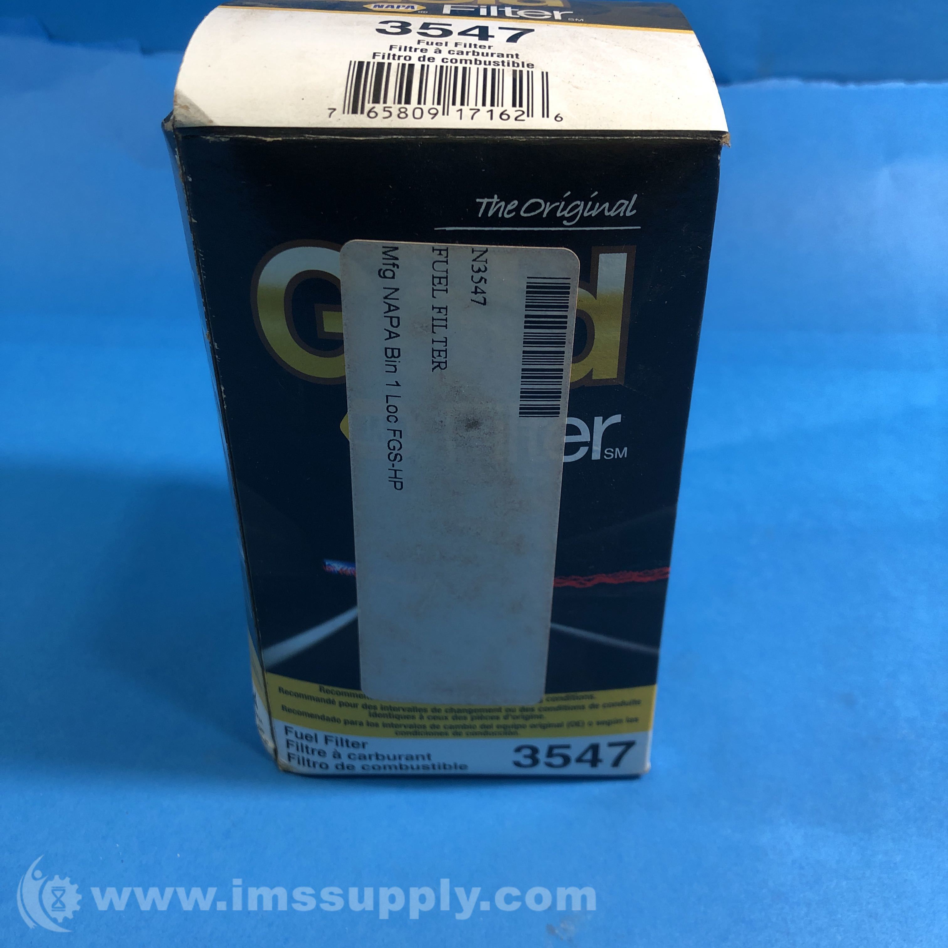 Napa 3547 Gold Fuel Filter, KeyWay Style, Plastic Mesh IMS Supply