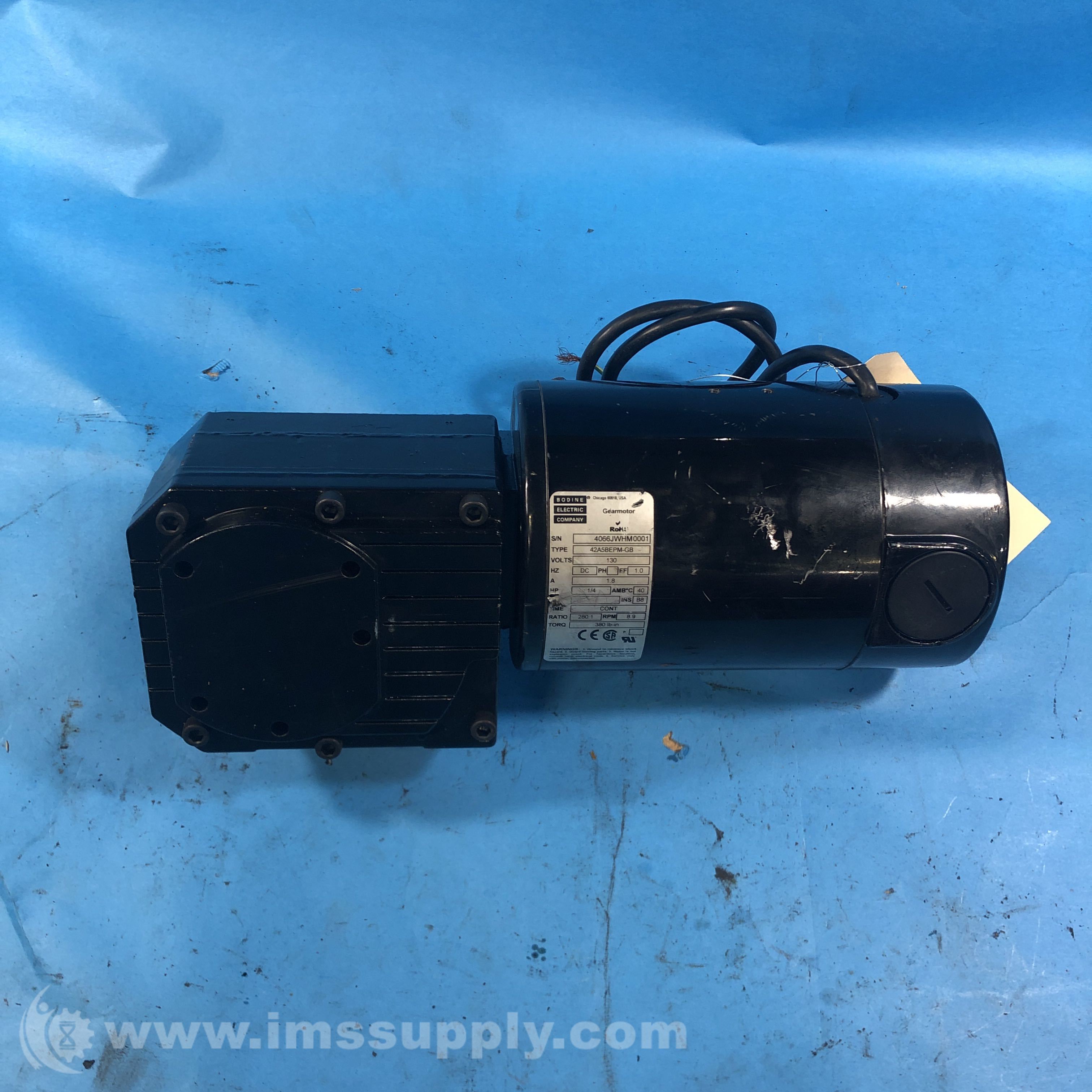 Bodine Electric Company 42A5BEPMGB DC Right Angle Gearmotor IMS Supply