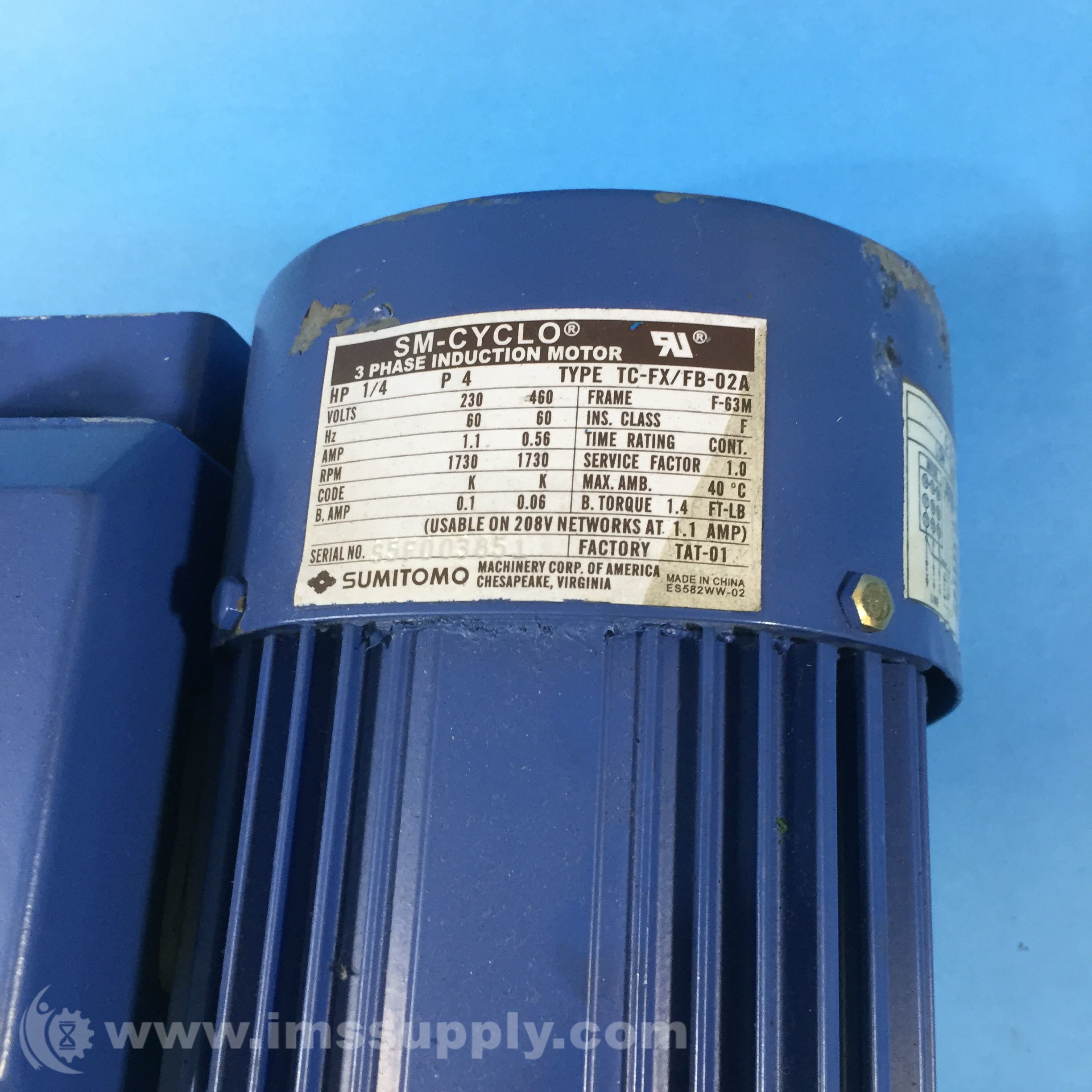 【国内配送】 Sumitomo SM Motor, Induction Phase 3 CNHM02-4105DA-B-195 その他
