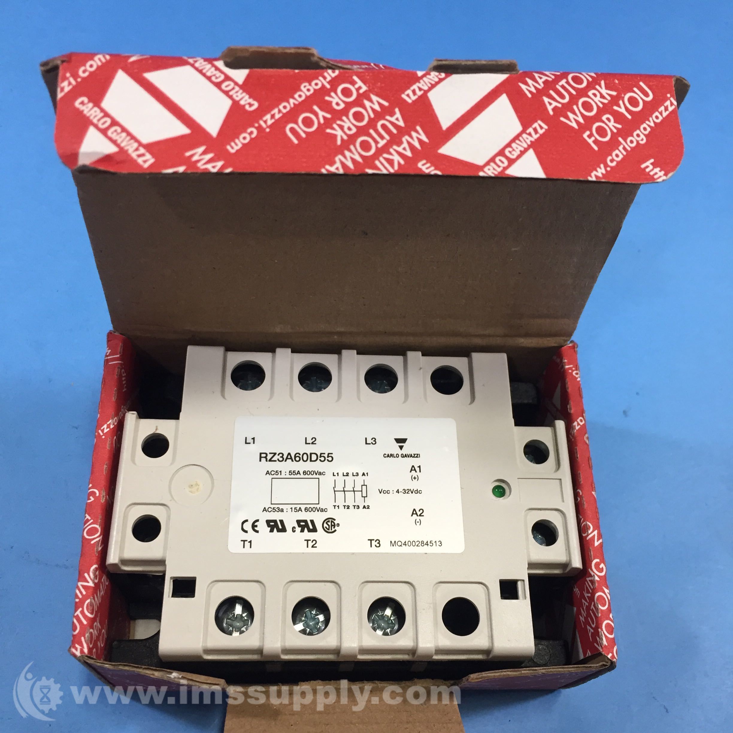 Carlo Gavazzi RZ3A60D55 Solid State Relay, 3PST-NO, 55 A