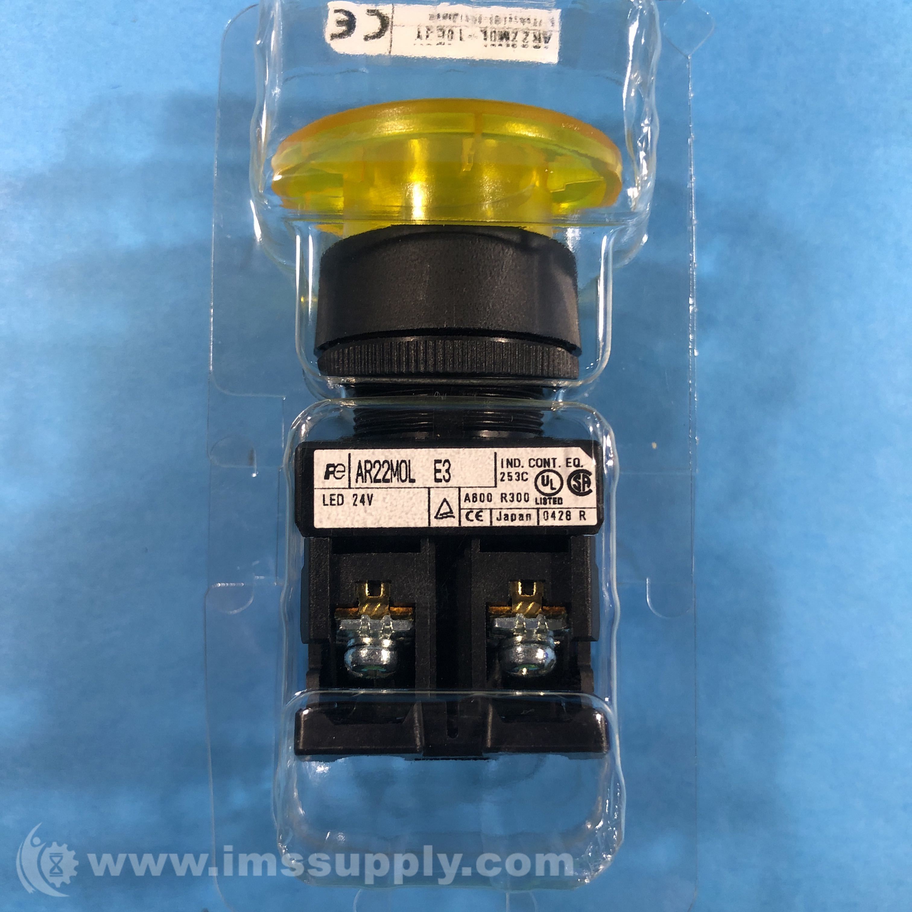 Fuji Electric AR22M0L10E3Y Yellow Push Button IMS Supply
