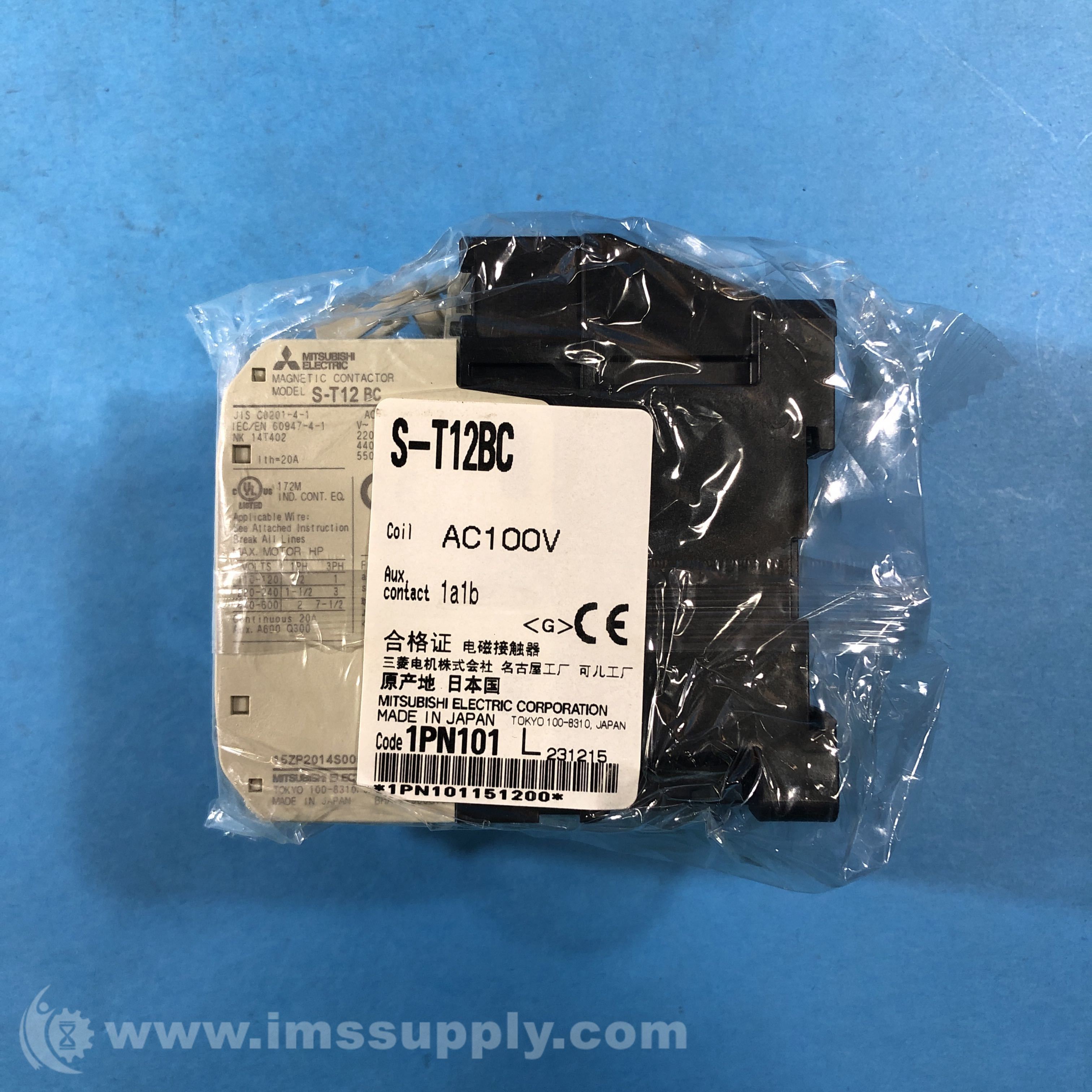 Mitsubishi Electric S-T12BC AC100V 1A1B Magnetic Contactor Coil - IMS ...