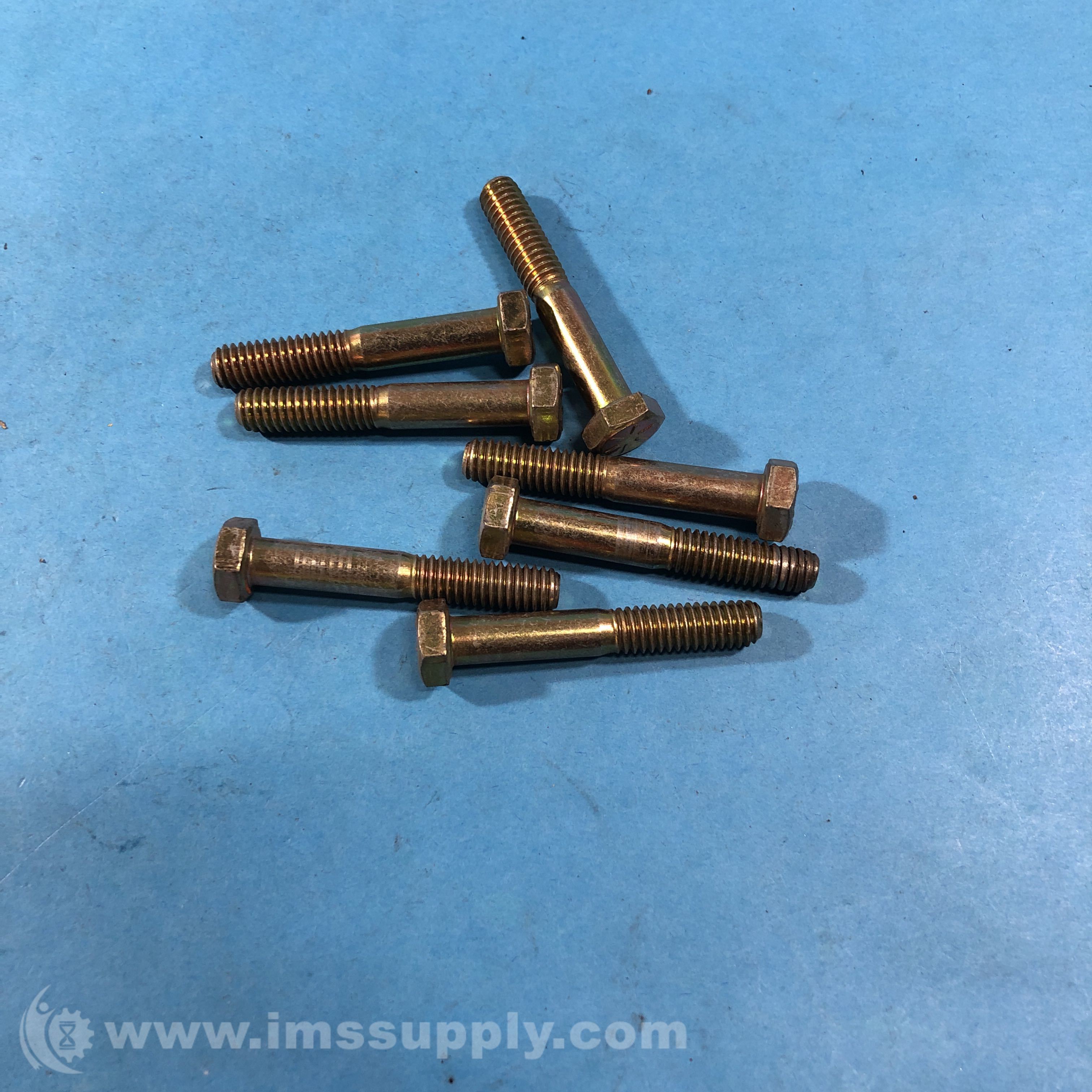 Infasco Pack of 7 Grade 8 Zinc Yellow Plated Hex Head Screws IMS Supply