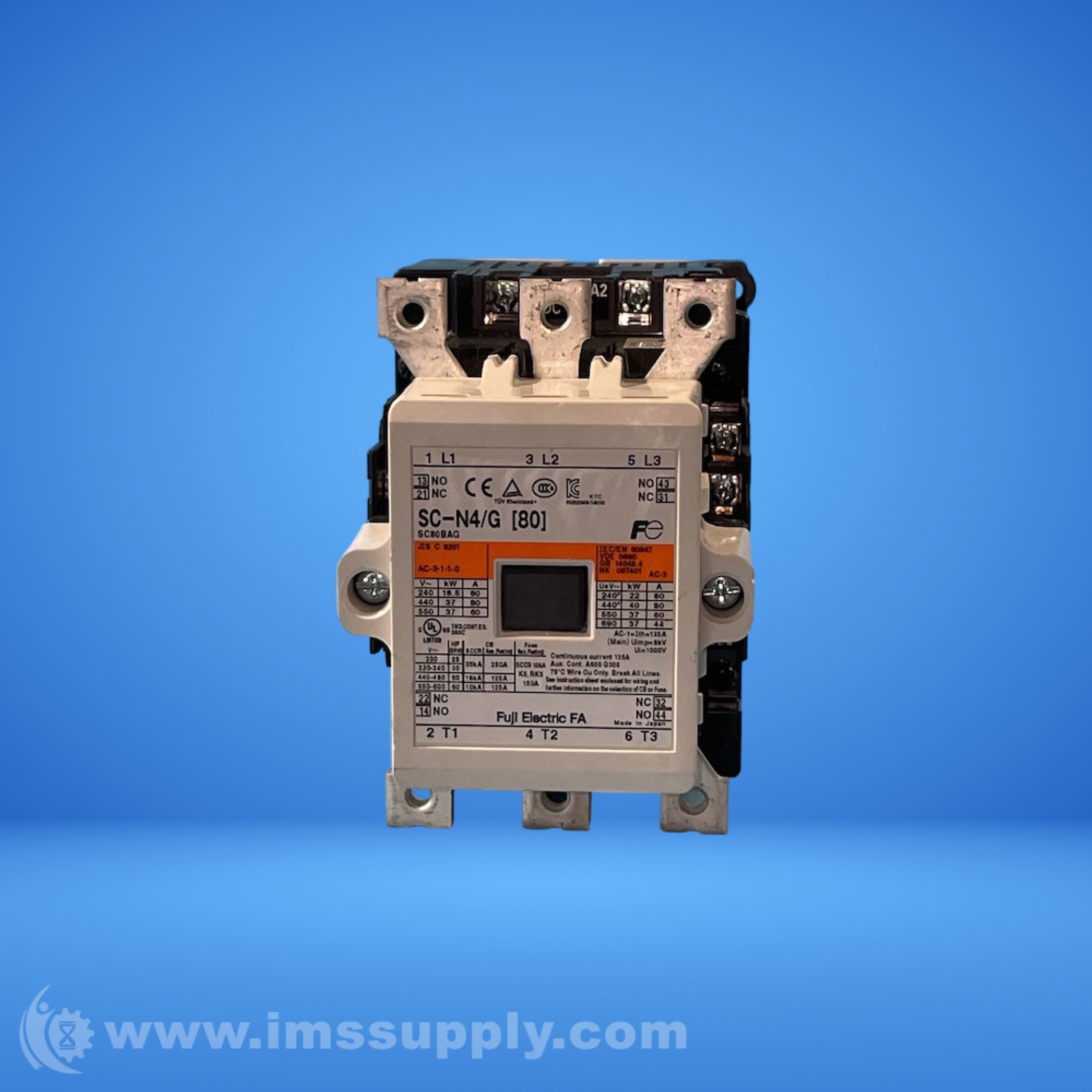 Fuji Electric SC-N4/G [80] 3-Pole Magnetic Contactor - IMS Supply