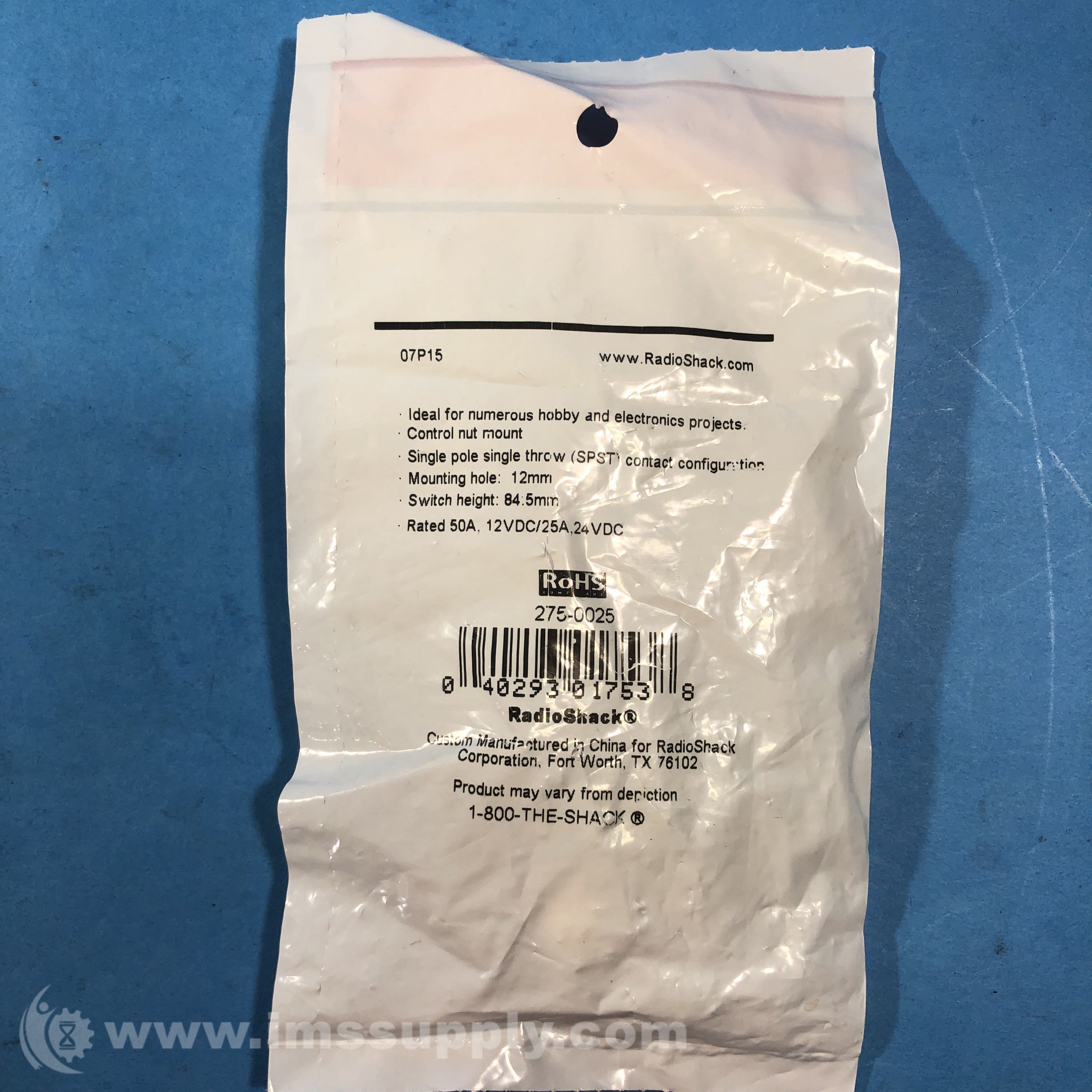 Radio Shack 275-1547 SPST Black Momentary Push Button Switch N.O