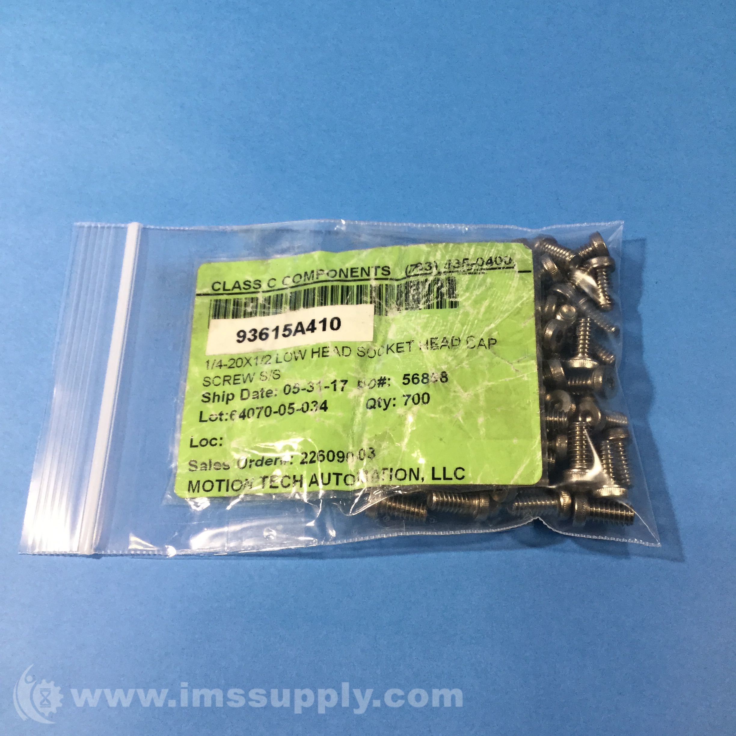 McMasterCarr 93615A410 Bag of 700 Socket Head Screw IMS Supply