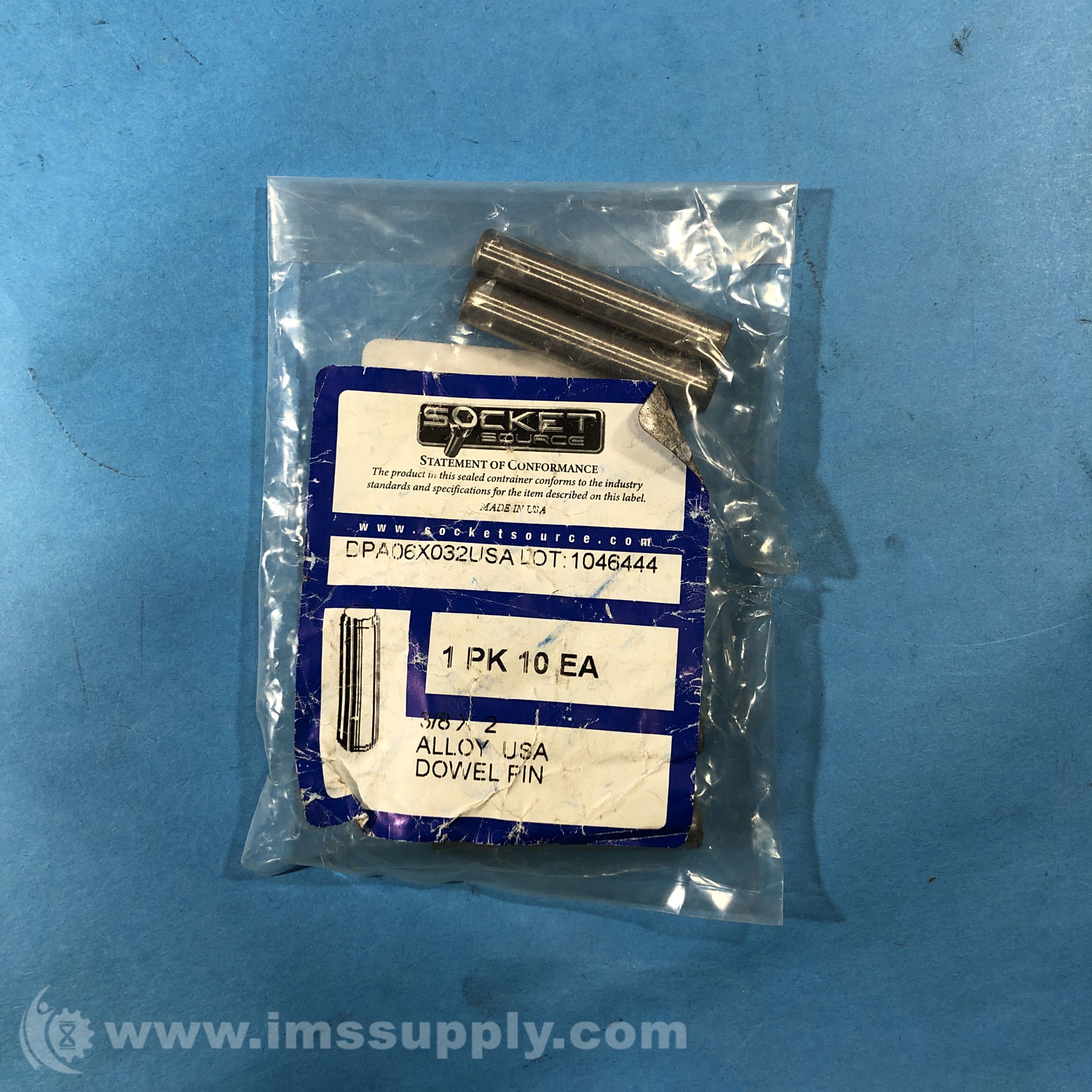 McMasterCarr 98381A632 Pack of 10 Dowel Pins IMS Supply