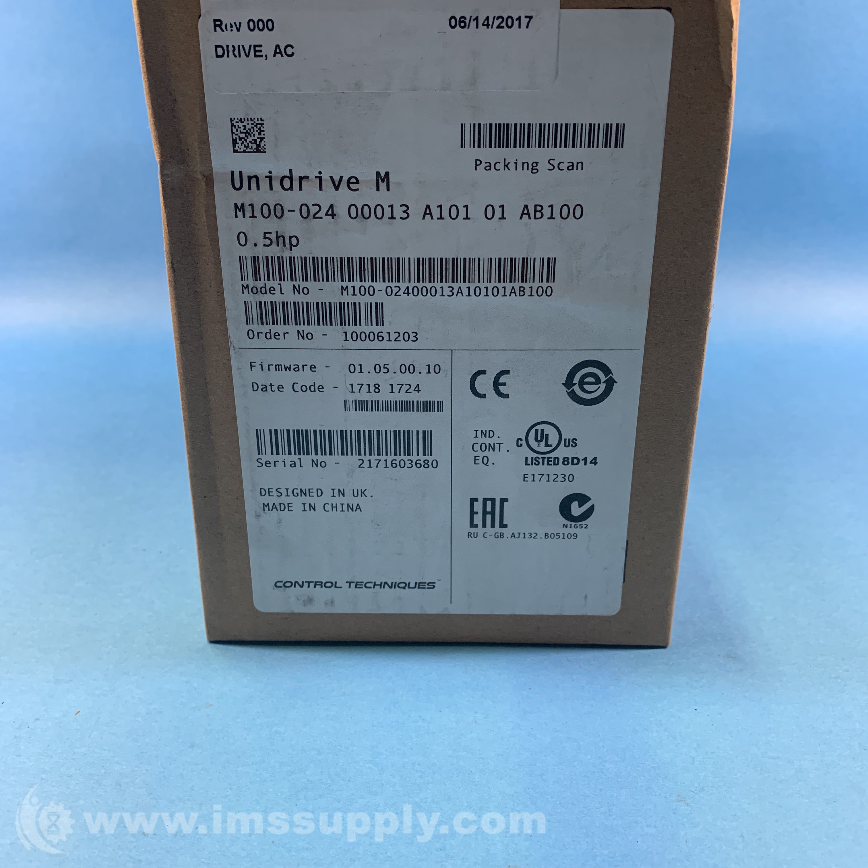 Control Techniques M100-024 00013 A101 01 AB100 AC Drive - IMS Supply