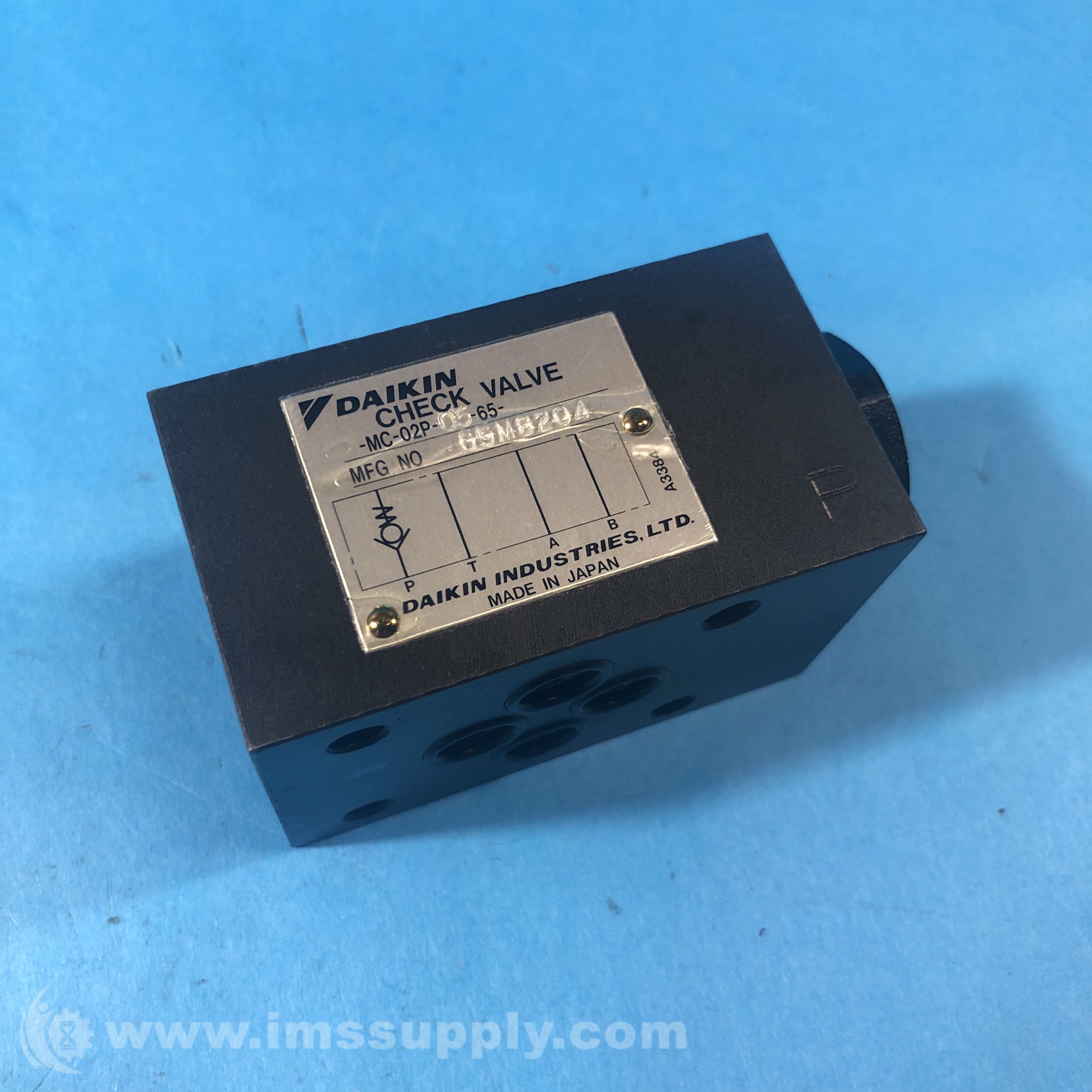 Daikin MC02P0565 Hydraulic Check Valve, Stack Type IMS Supply