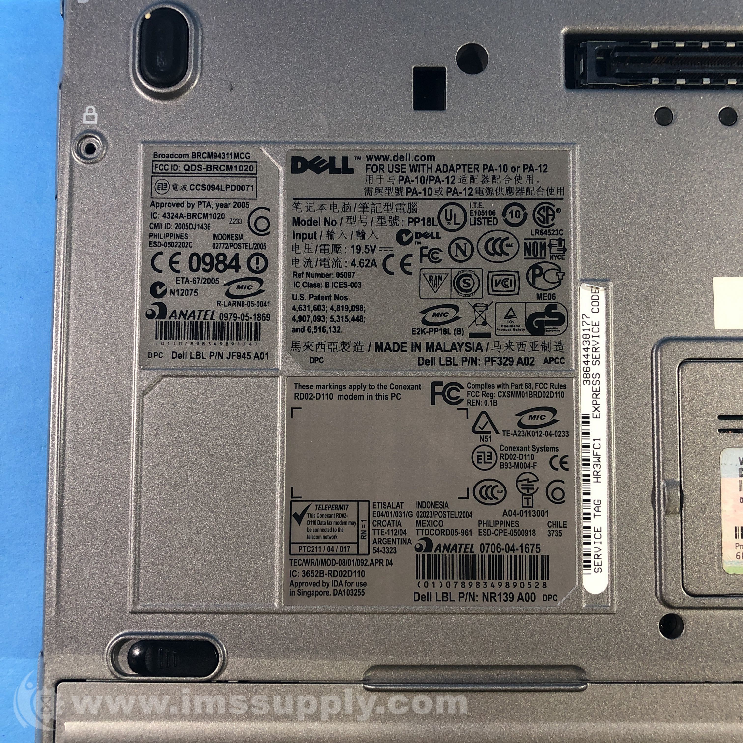 Dell PP18L Laptop IMS Supply