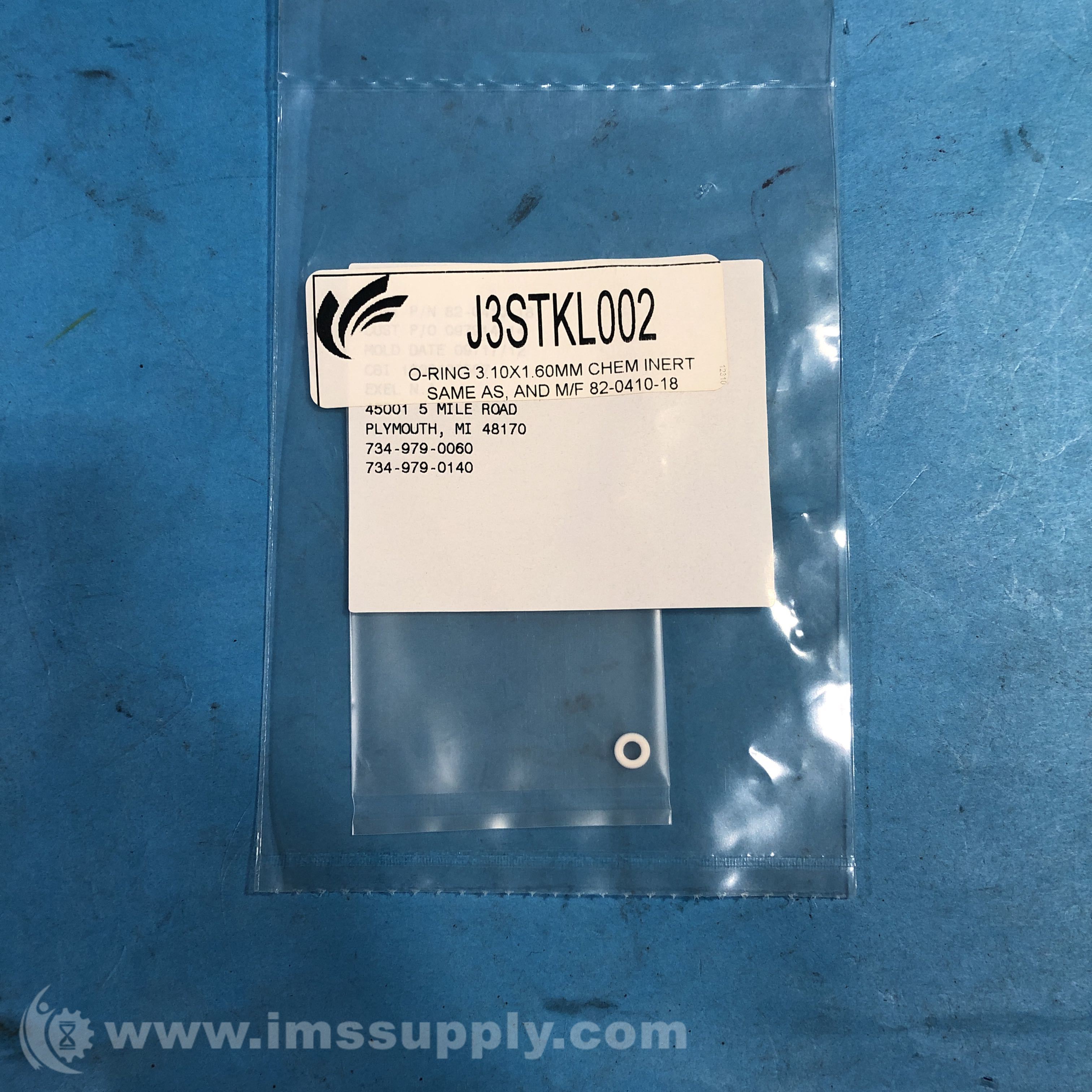 Sames J3STKL002 O-Ring, 3.10 x 1.60 mm, Chemically Inert - IMS Supply