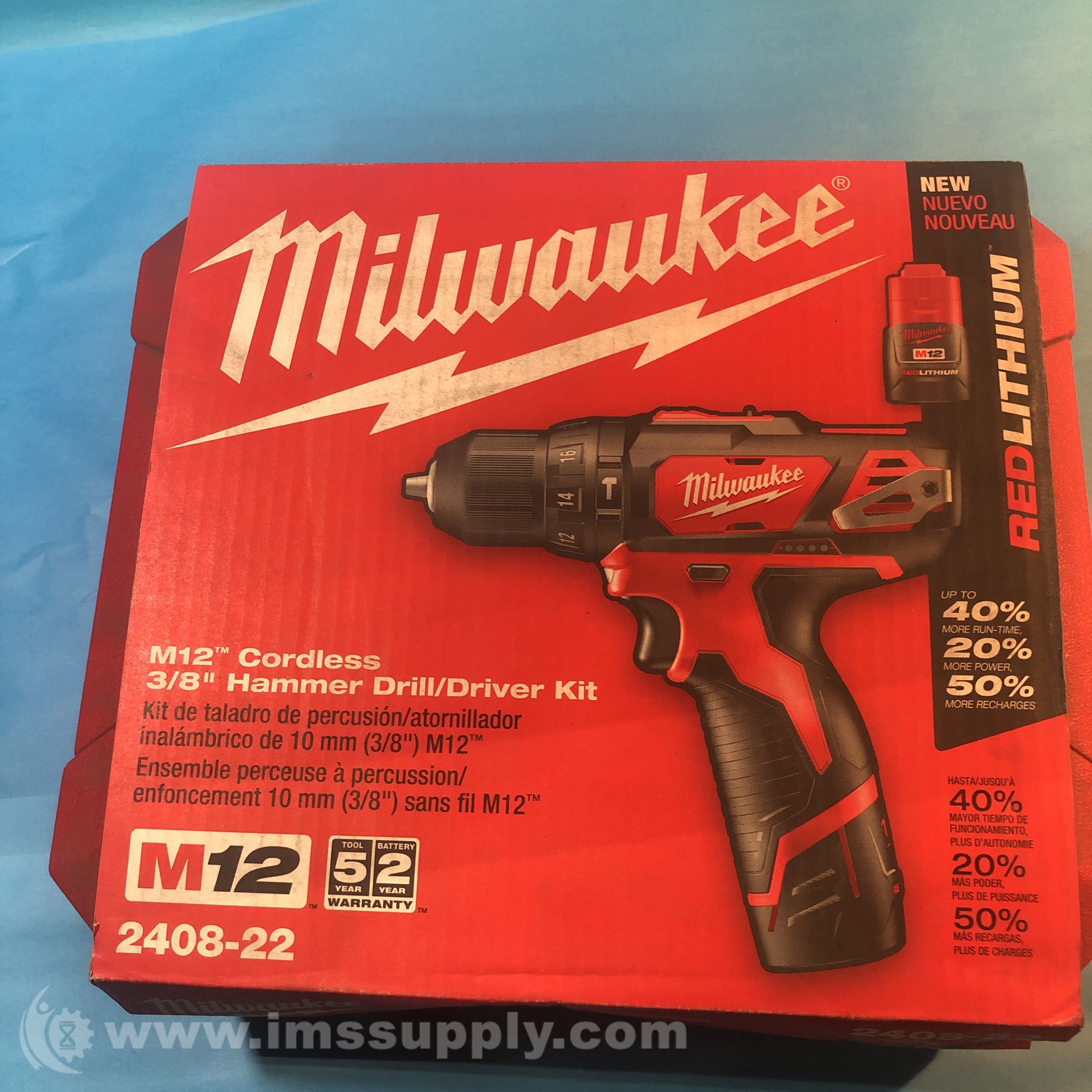 Milwaukee Tool 2408-22 M12™ 3/8 Hammer Drill/Driver Kit - IMS Supply