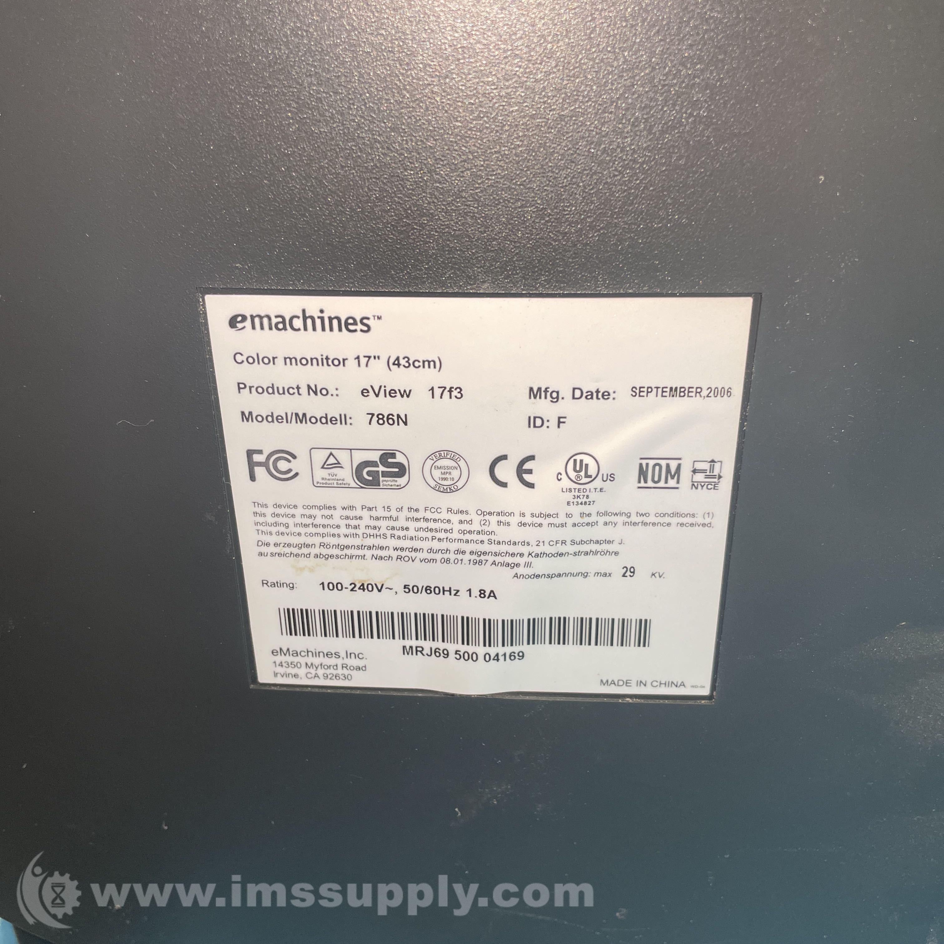 eMachines 786N Retro Gaming Computer Monitor - IMS Supply