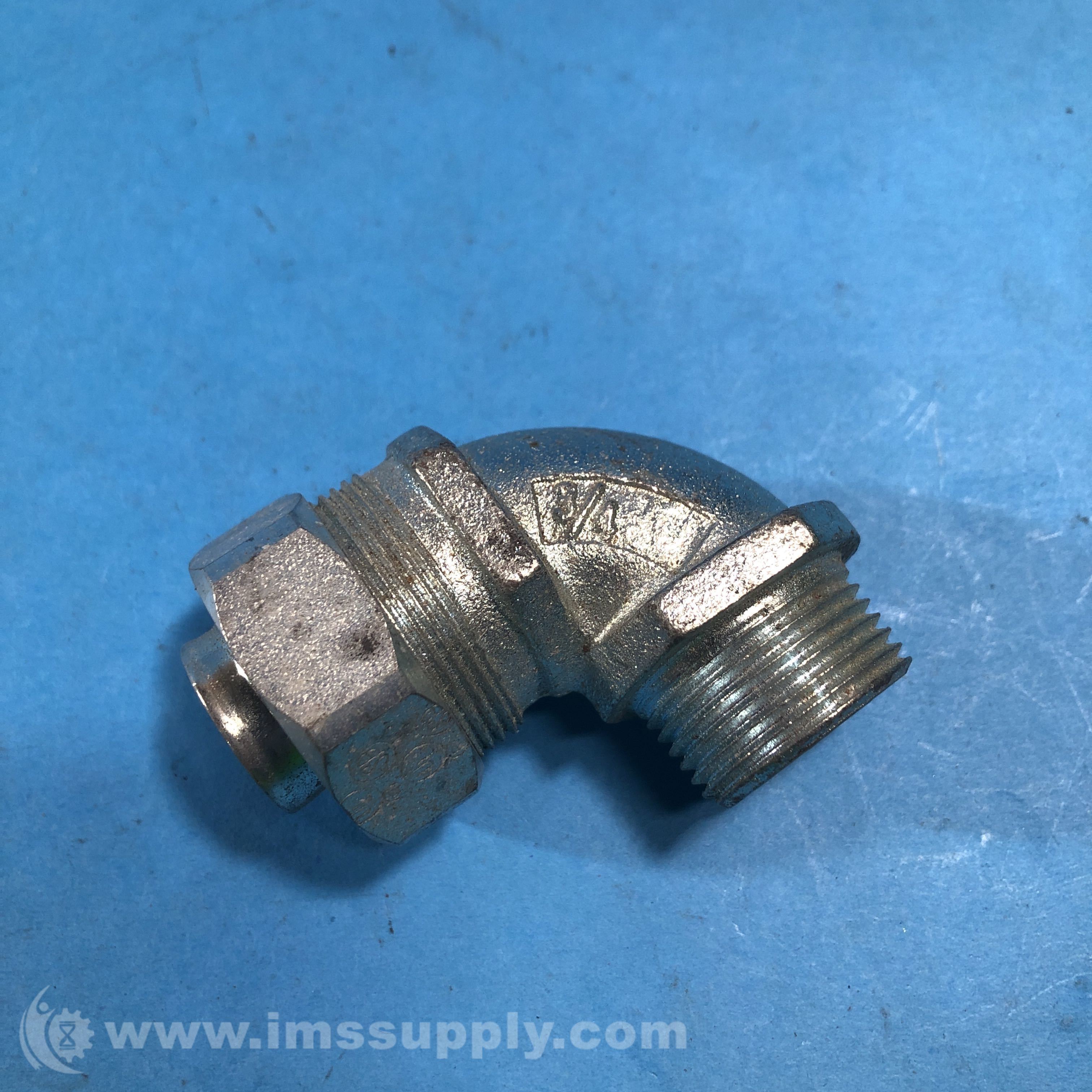 Appleton 90 Degree 3/4 Right Angle Iron Fitting, Hex Nut IMS Supply