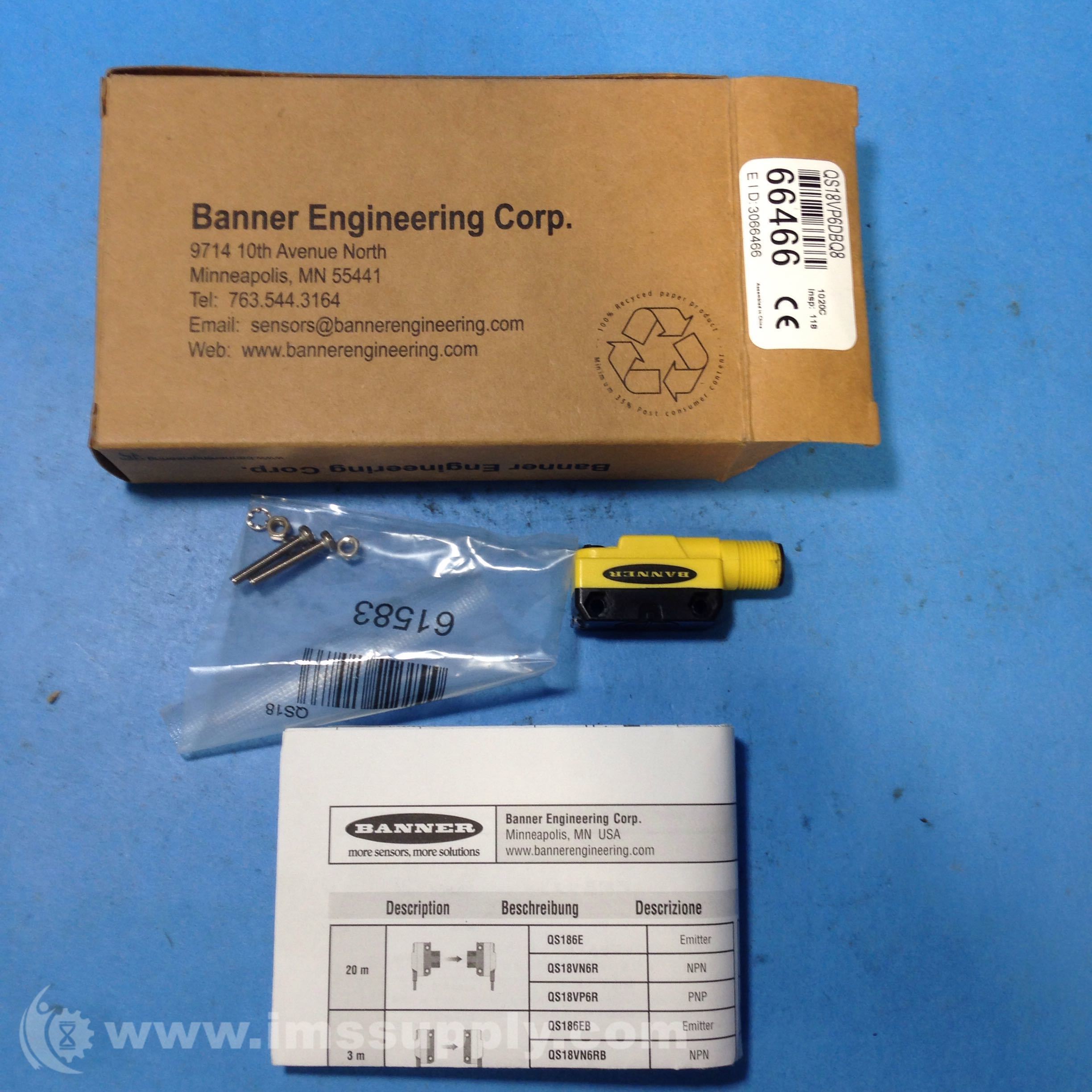 Banner Engineering QS18VP6DBQ8 WorldBeam QS18 Series Diffuse IMS Supply