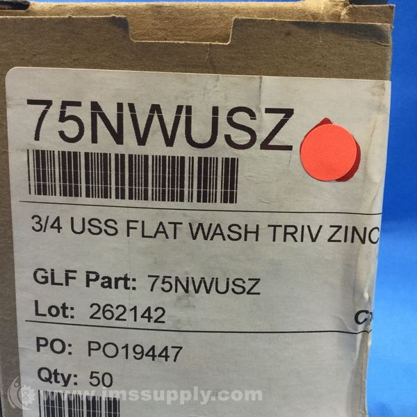 Great Lakes Fasteners 75NWUSZ Box of 50 3/4 Zinc Plated Washers IMS